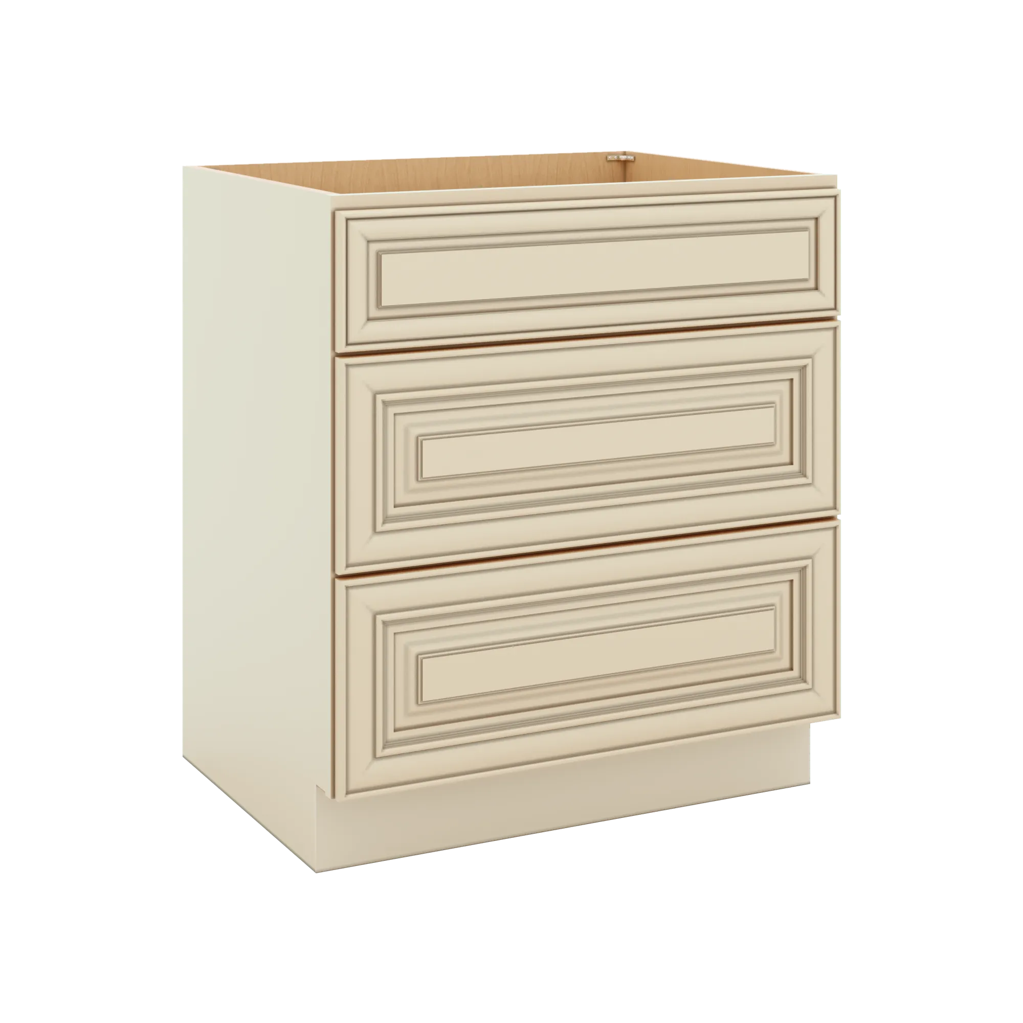 J&K Creme Glazed A7 Base w/3 Drawers - 30" W