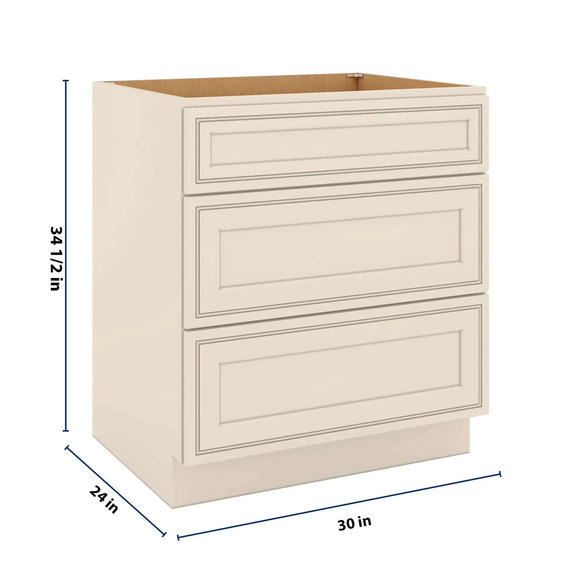 J&K Pearl Glazed H9 Base w/3 Drawers - 30" W