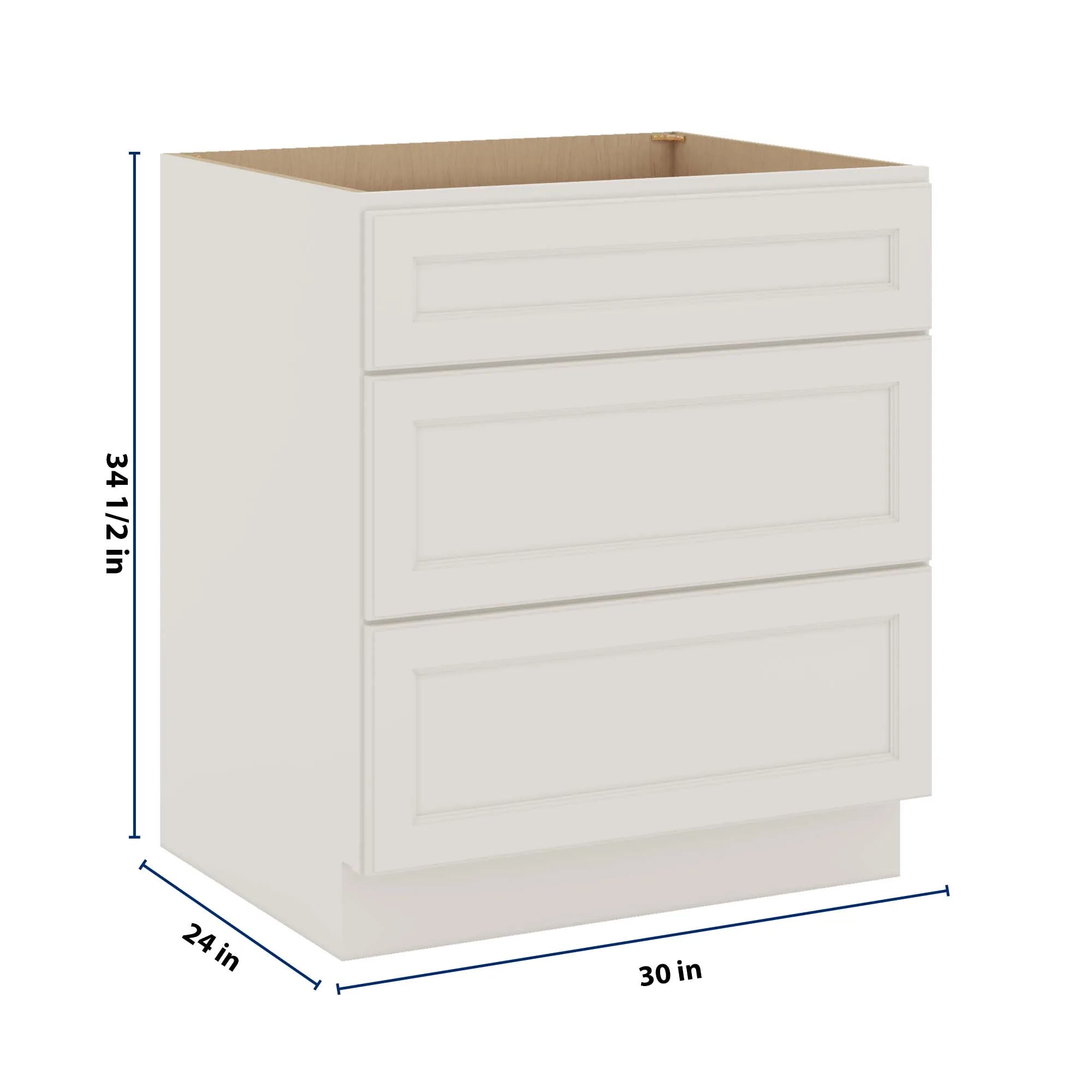 J&K Dove E1 Base w/3 Drawers - 30" W