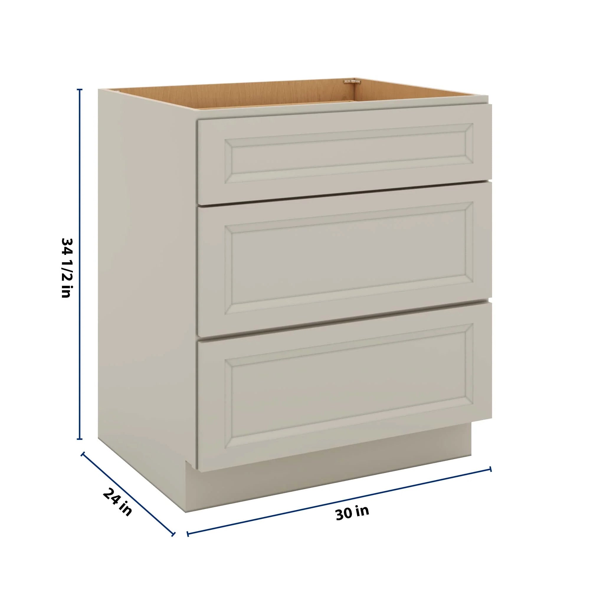 J&K Pebble B6 Base w/3 Drawers - 30" W