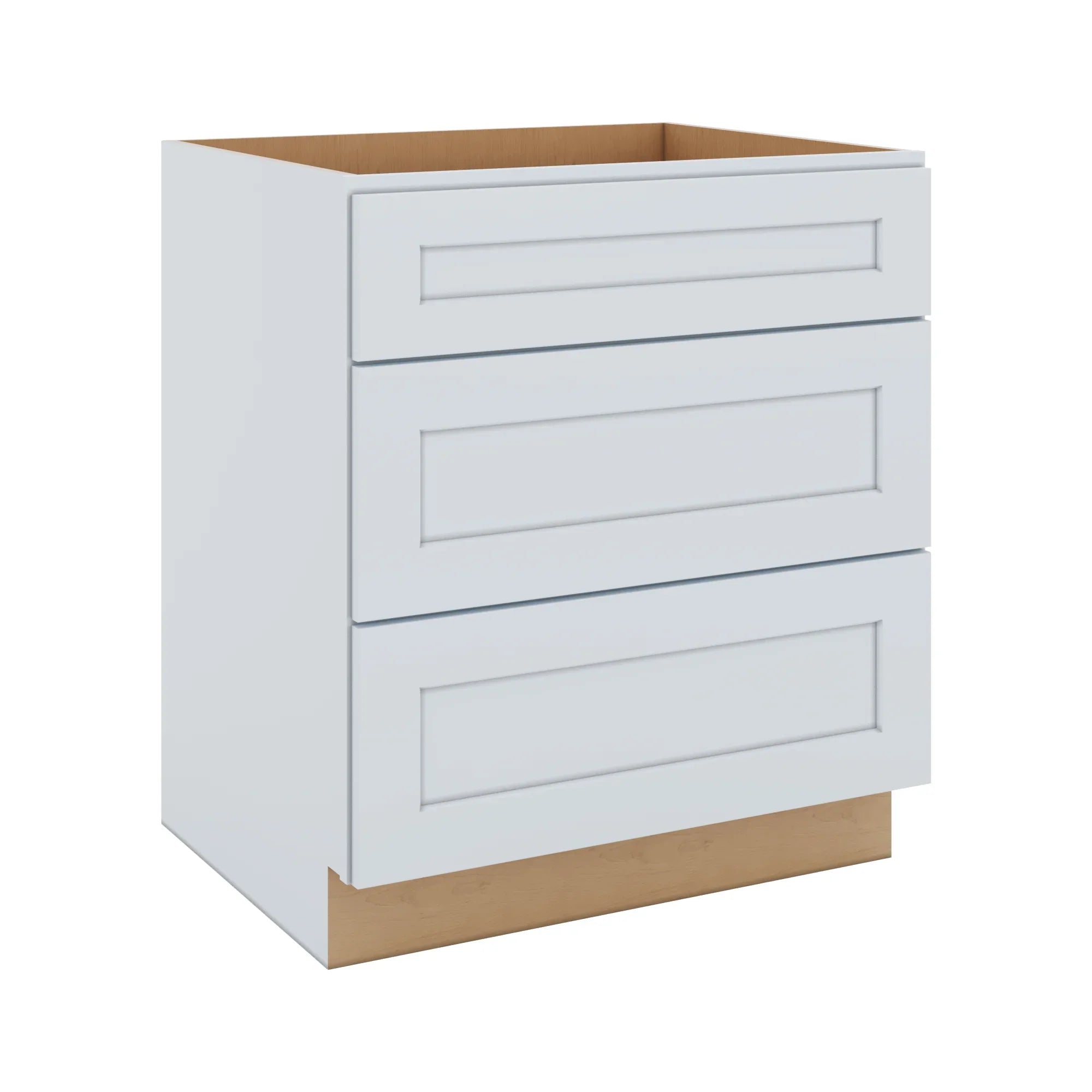 J&K White Shaker S8 Base w/3 Drawers - 30" W