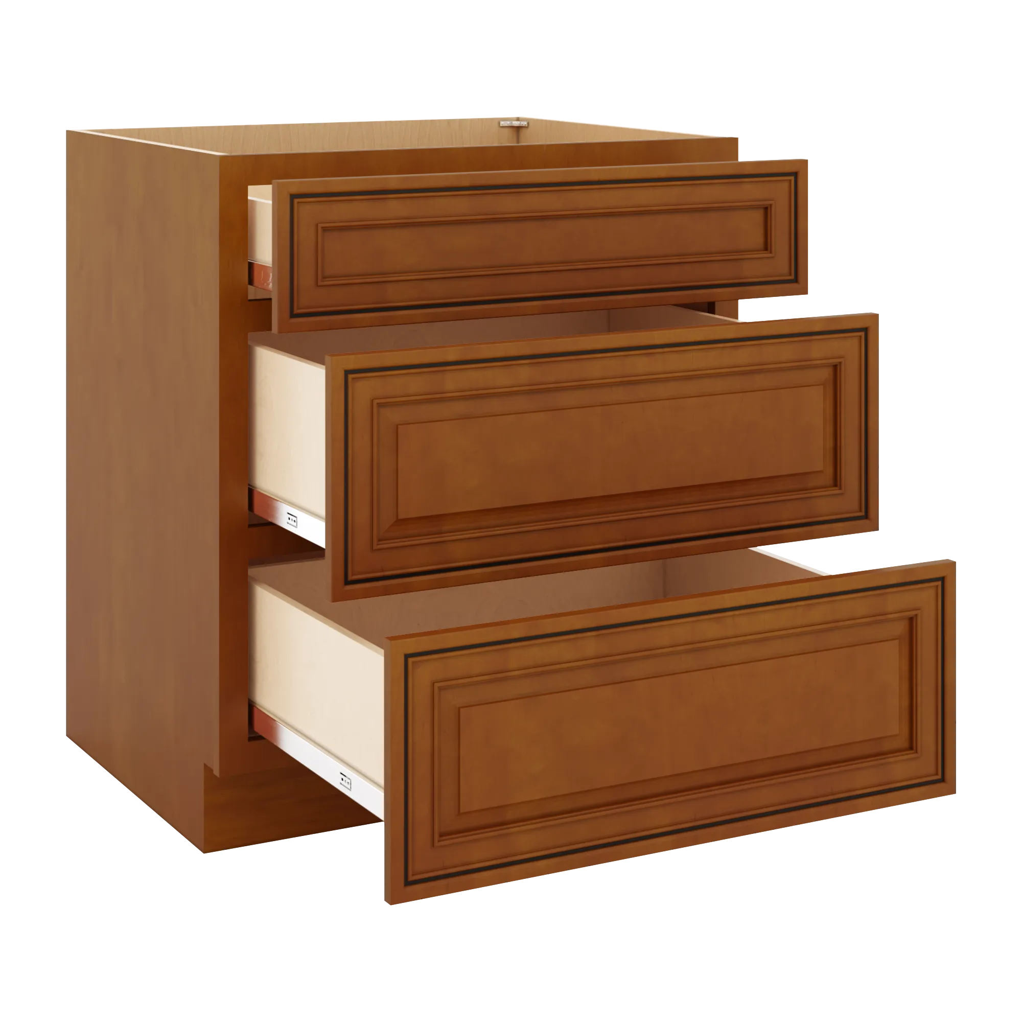 j k mocha glazed k10 base w 3 drawers 30 w