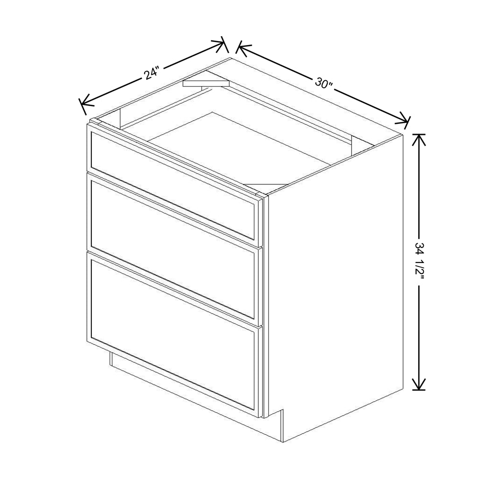 Cubitac Basic Oxford Latte 30"W 3-Drawer Base Cabinet