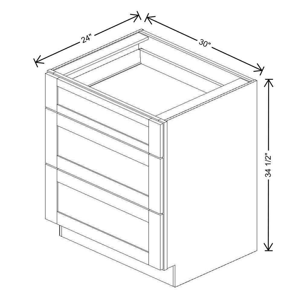 Fabuwood Allure Galaxy Cobblestone Drawer Base 30"W Shaker Cabinet