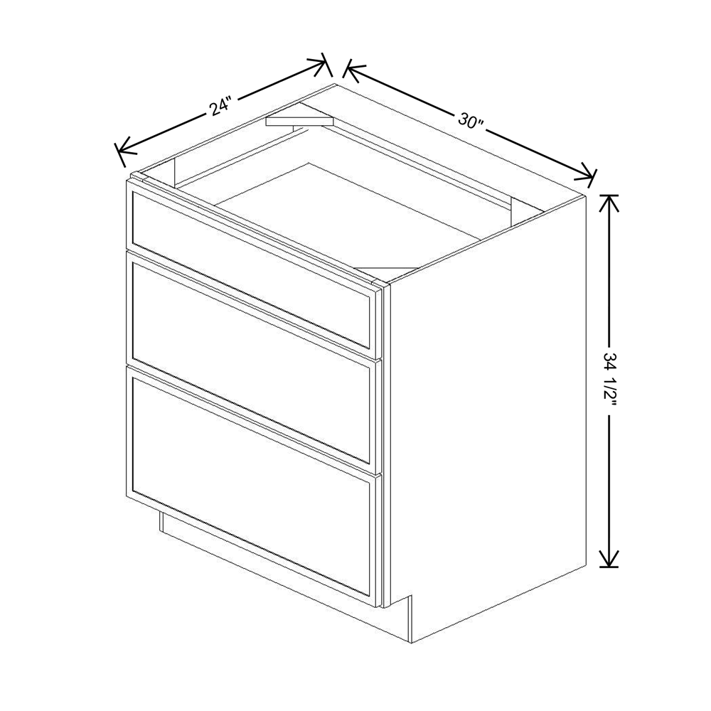 Cubitac Imperial Madison Dusk 30"W 3-Drawer Base Cabinet