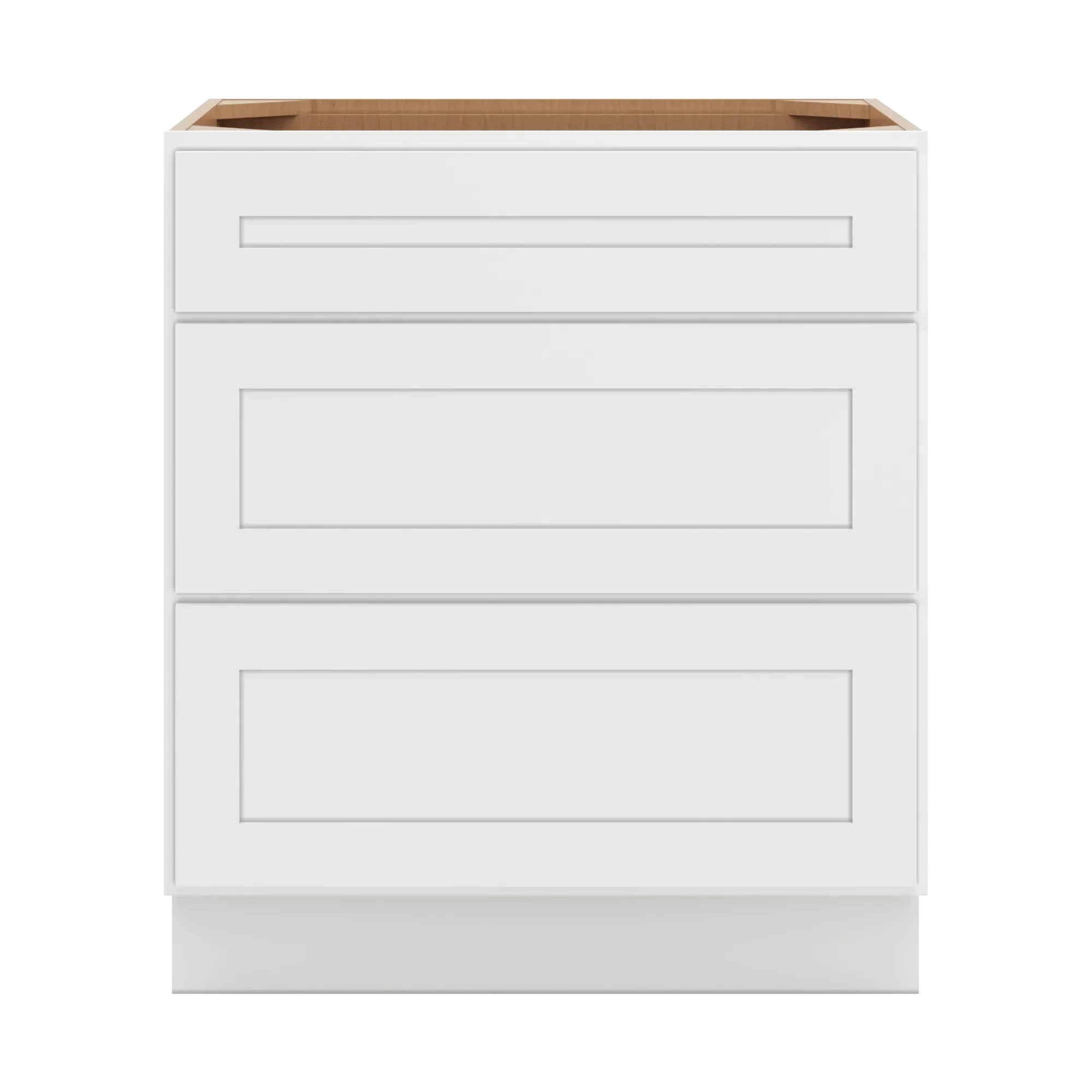 cnc luxor 5 piece white 30 w 3 drawer base cabinet