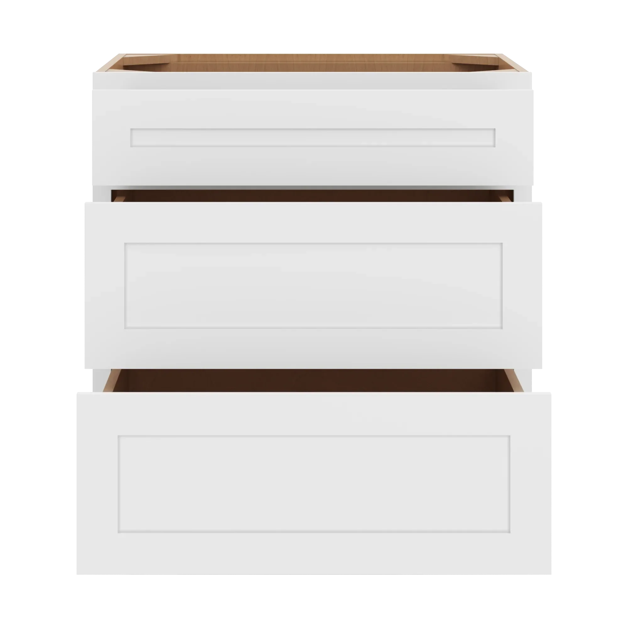 cnc luxor 5 piece white 30 w 3 drawer base cabinet