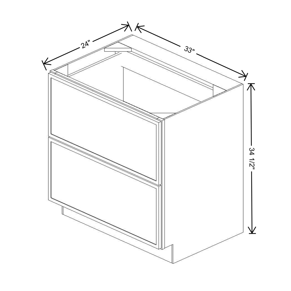 Cubitac Prestige Dover Latte 33" W 2-Drawer Base Cabinet