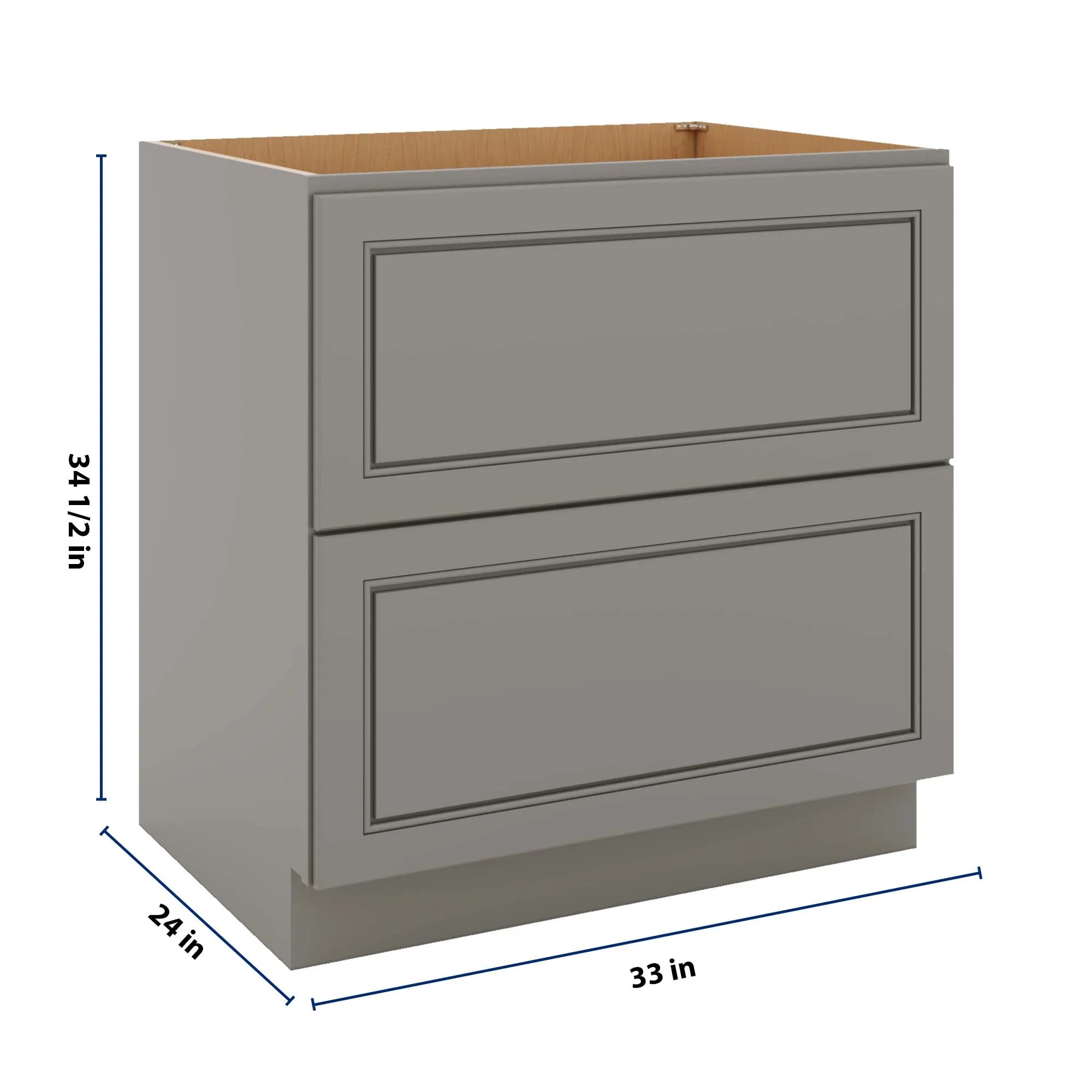 J&K Greige K3 Base w/2 Drawers - 33" W