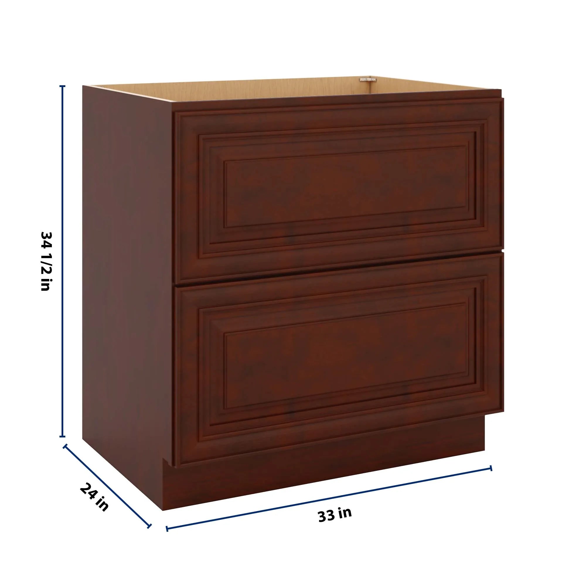 J&K Mahogany J5 Base w/2 Drawers - 33" W