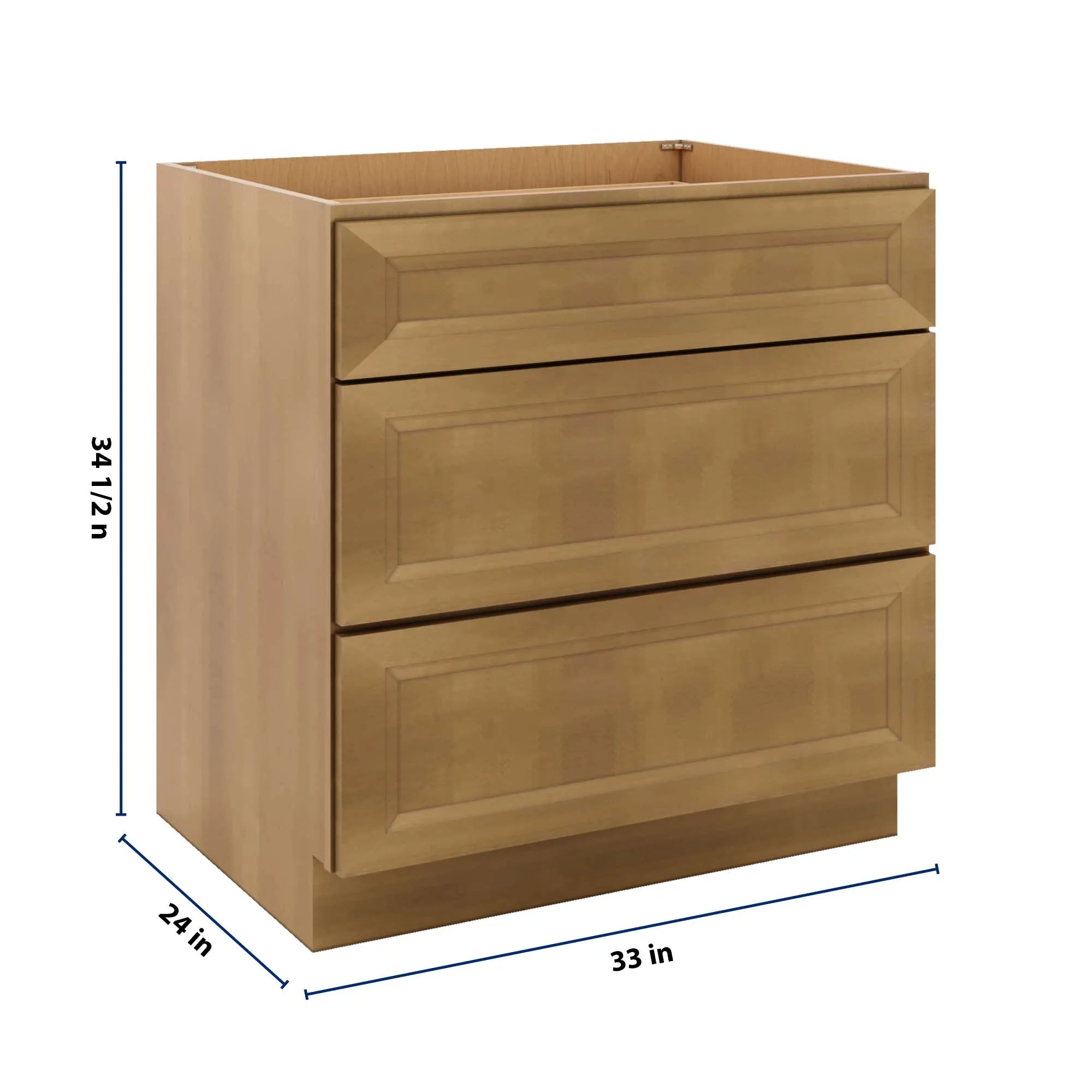 J&K Butterscotch B8 Base w/3 Drawers - 33" W