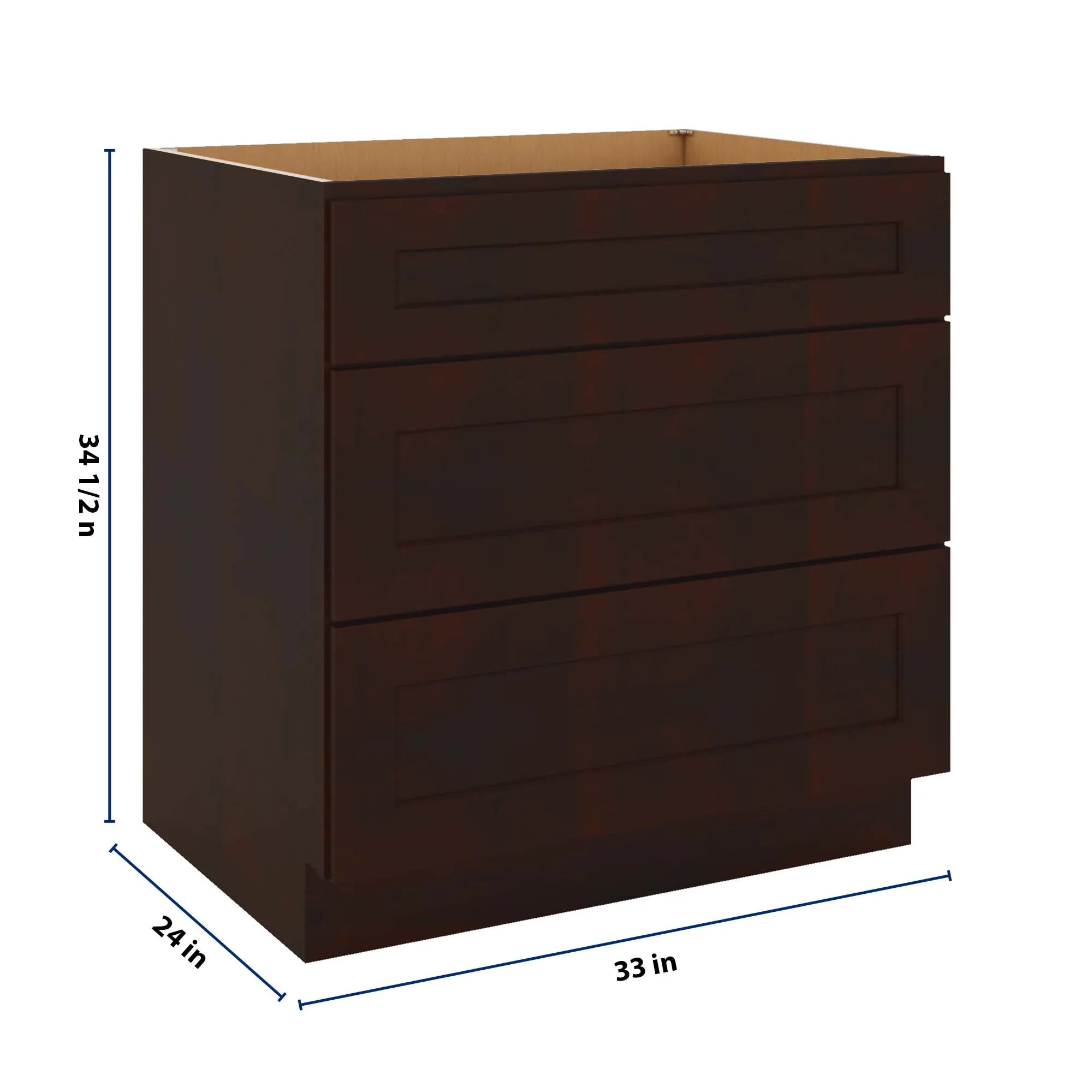 J&K Java Coffee S1 Base w/3 Drawers - 33" W