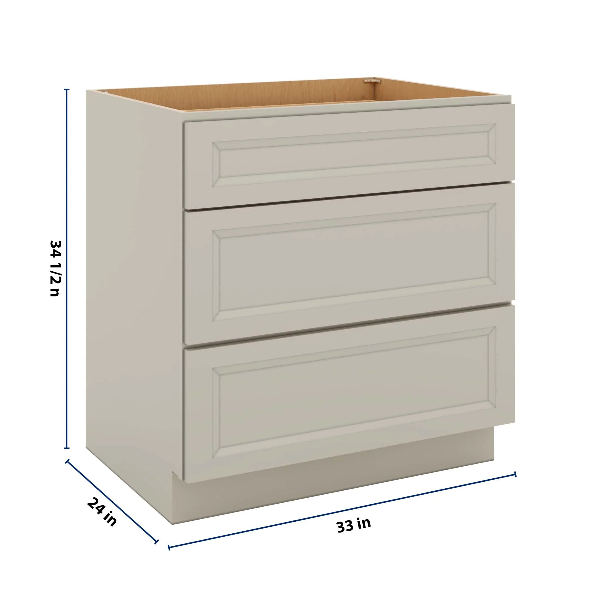 J&K Pebble B6 Base w/3 Drawers - 33" W
