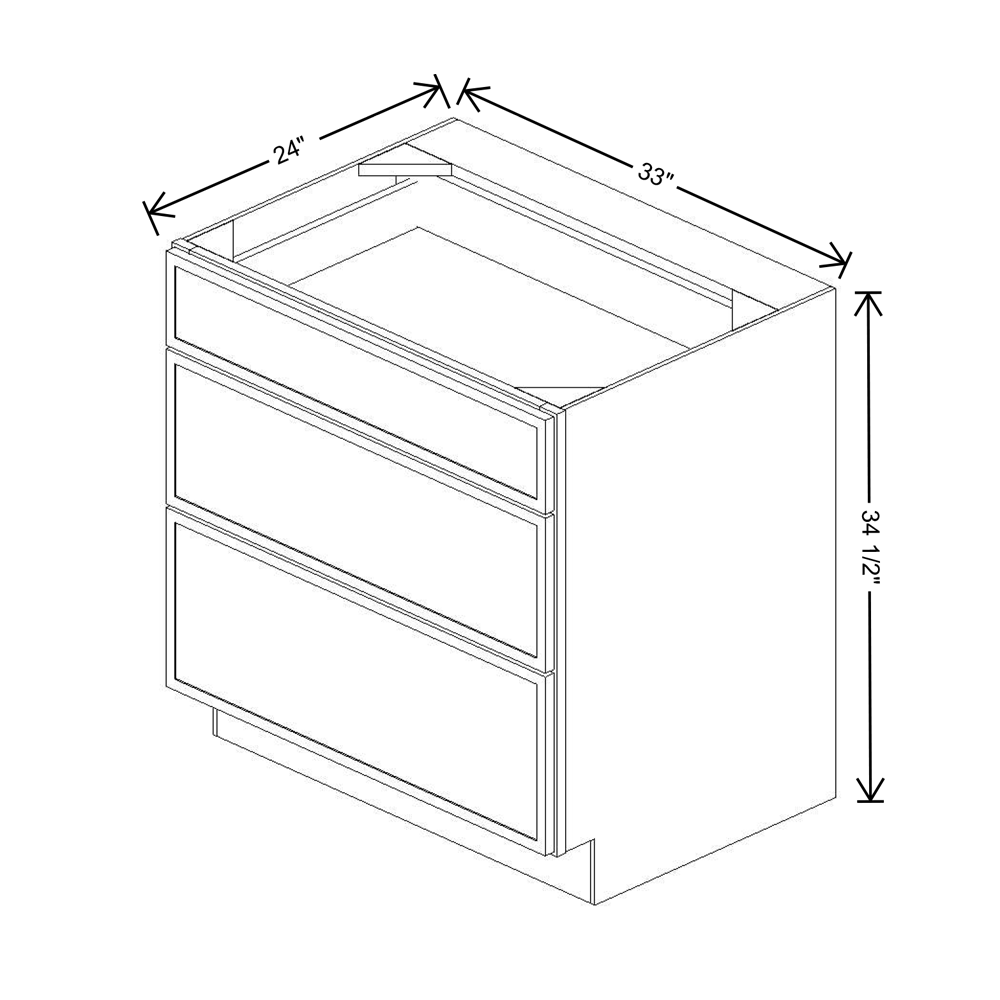 Cubitac Imperial Madison Dusk 33"W 3-Drawer Base Cabinet