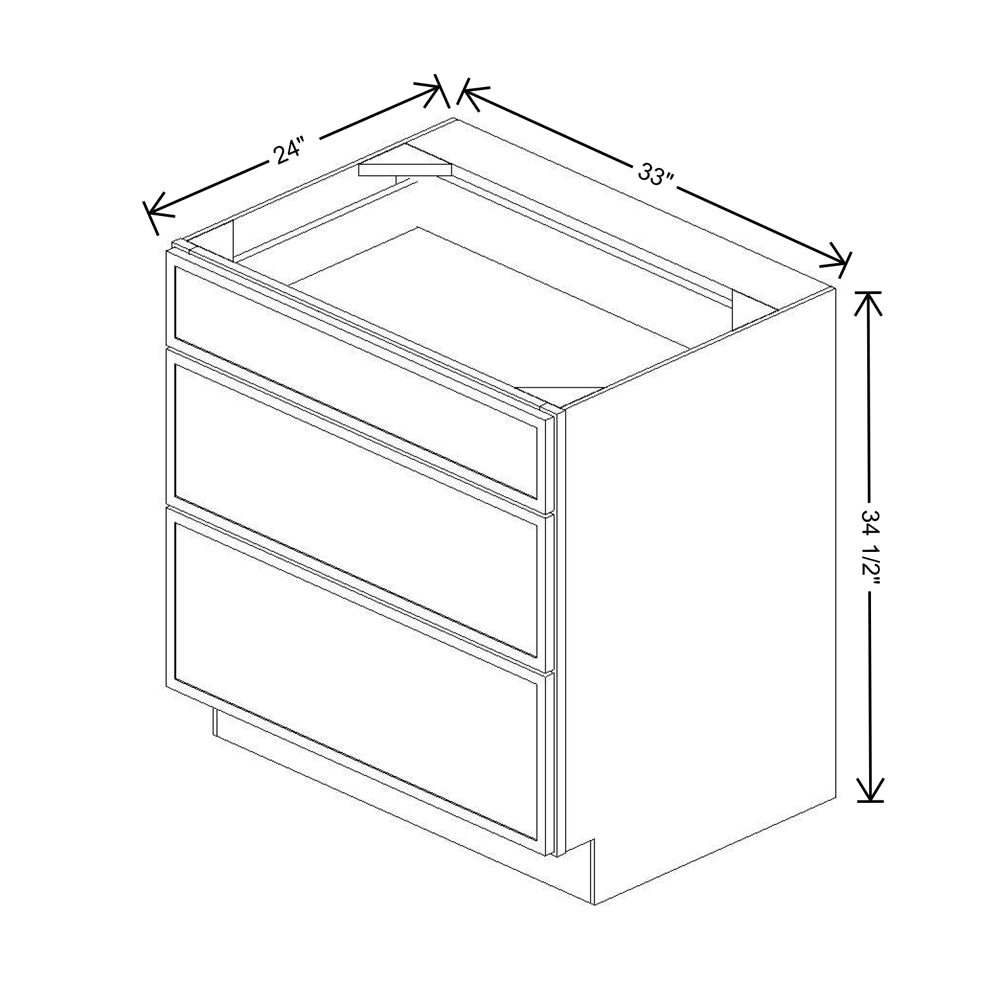 Cubitac Imperial Montclair Cashmere 33"W 3-Drawer Base Cabinet