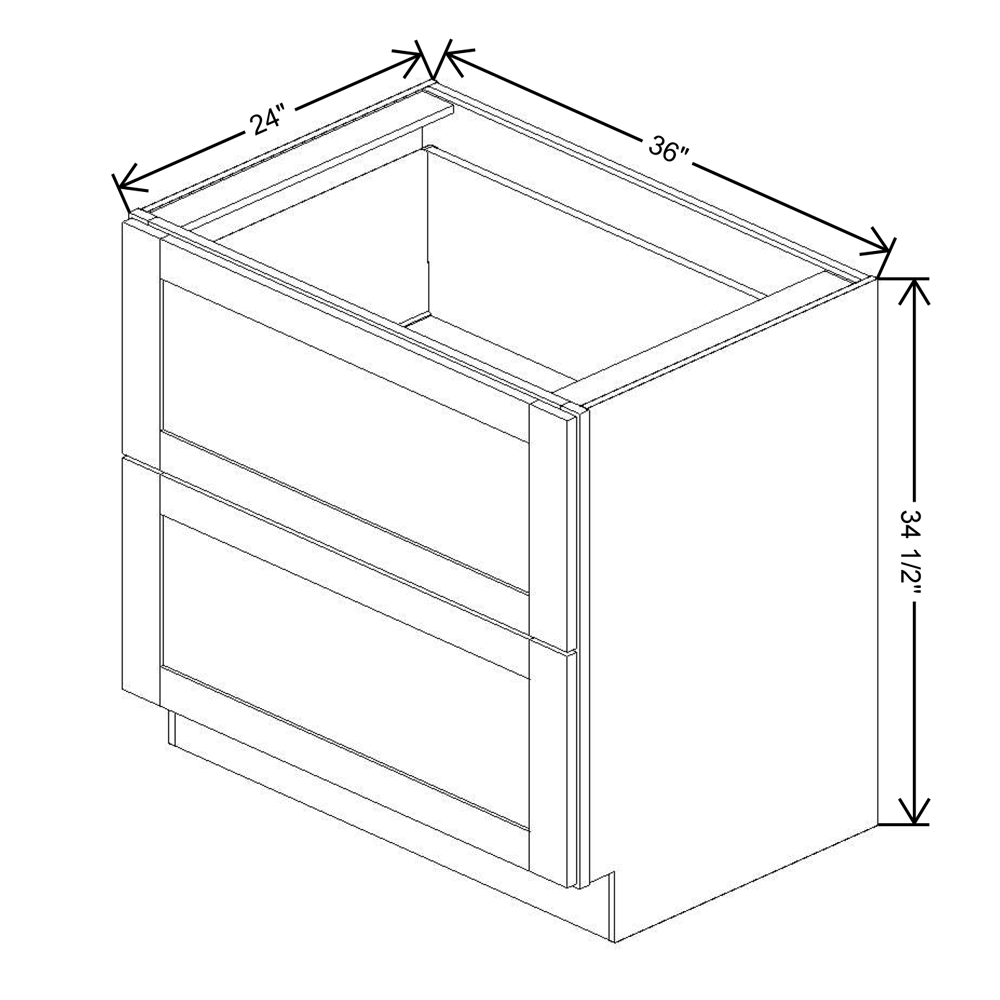 Fabuwood Allure Luna Kona 36"W Base 2 Drawers