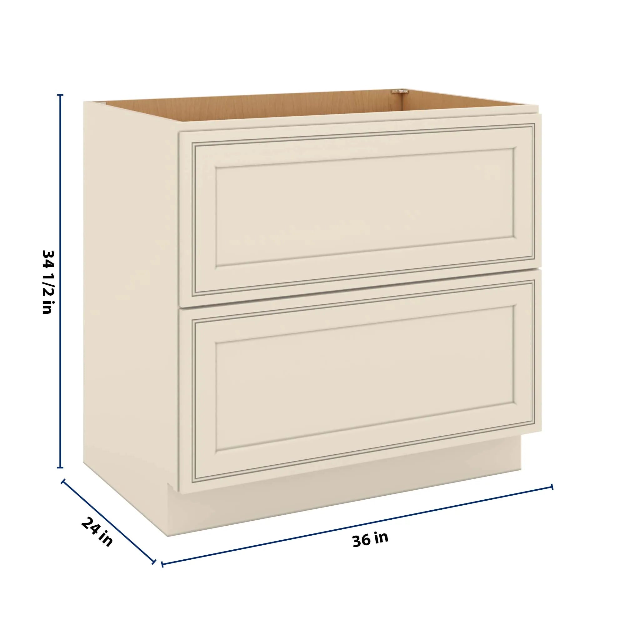 J&K Pearl Glazed H9 Base w/2 Drawers - 36" W