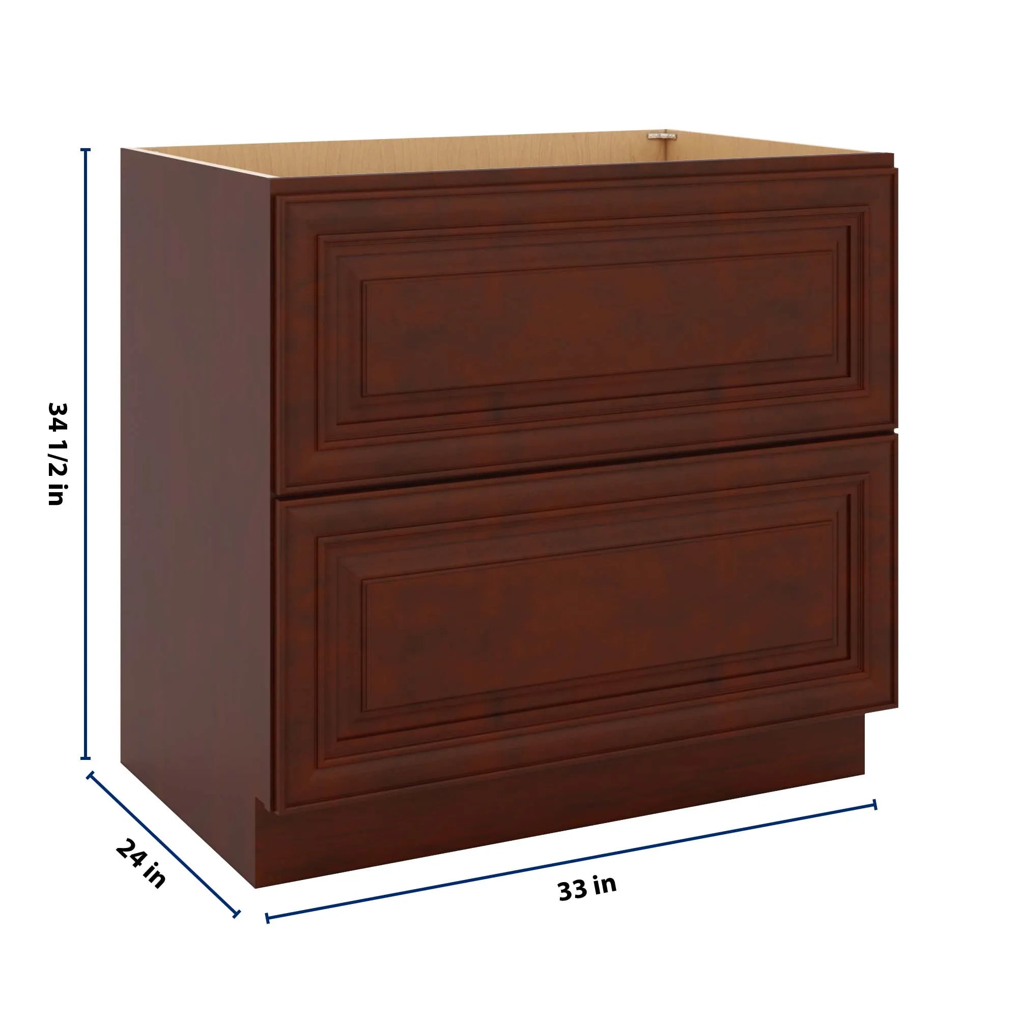 J&K Mahogany J5 Base w/2 Drawers - 36" W