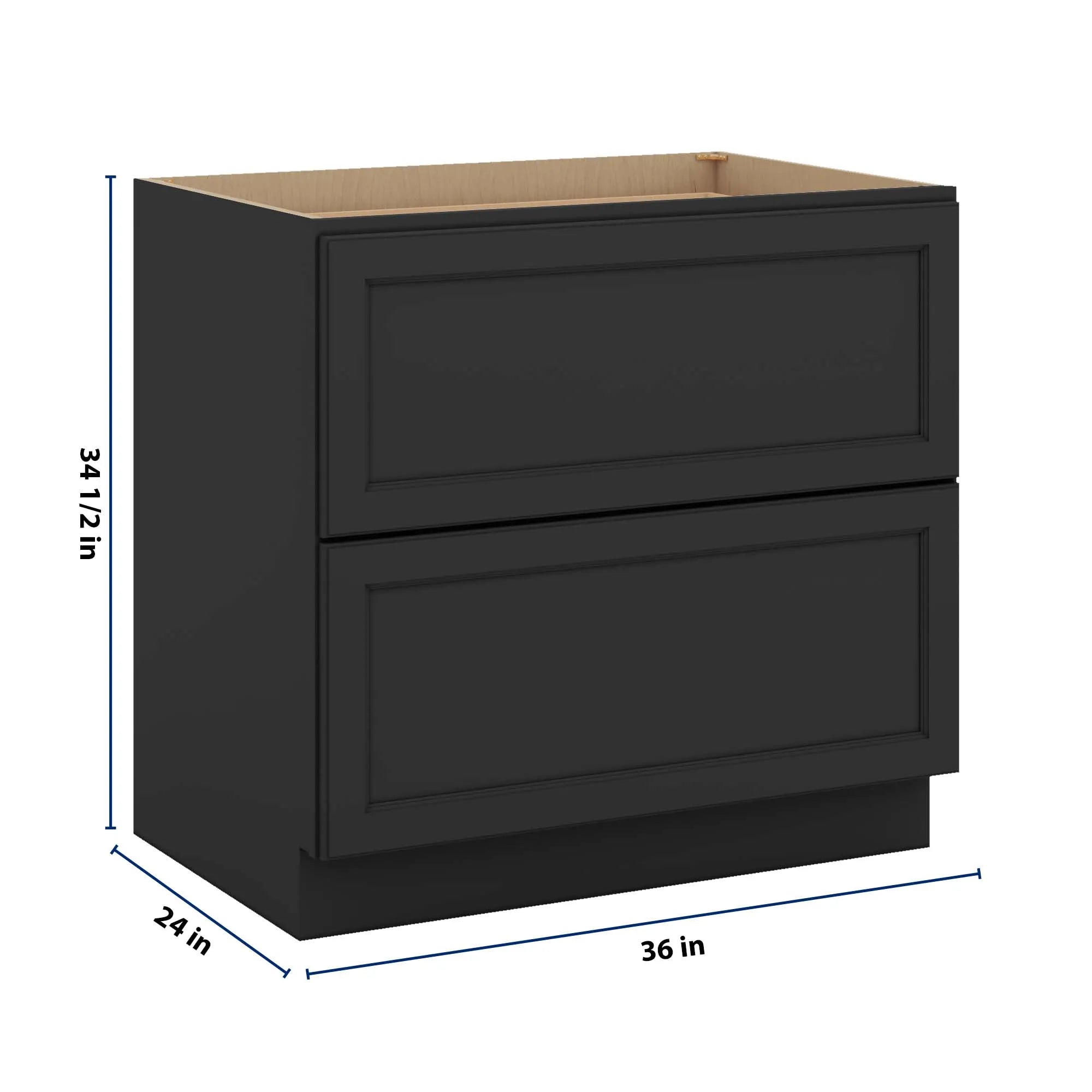 J&K Charcoal E2 Base w/2 Drawers - 36" W
