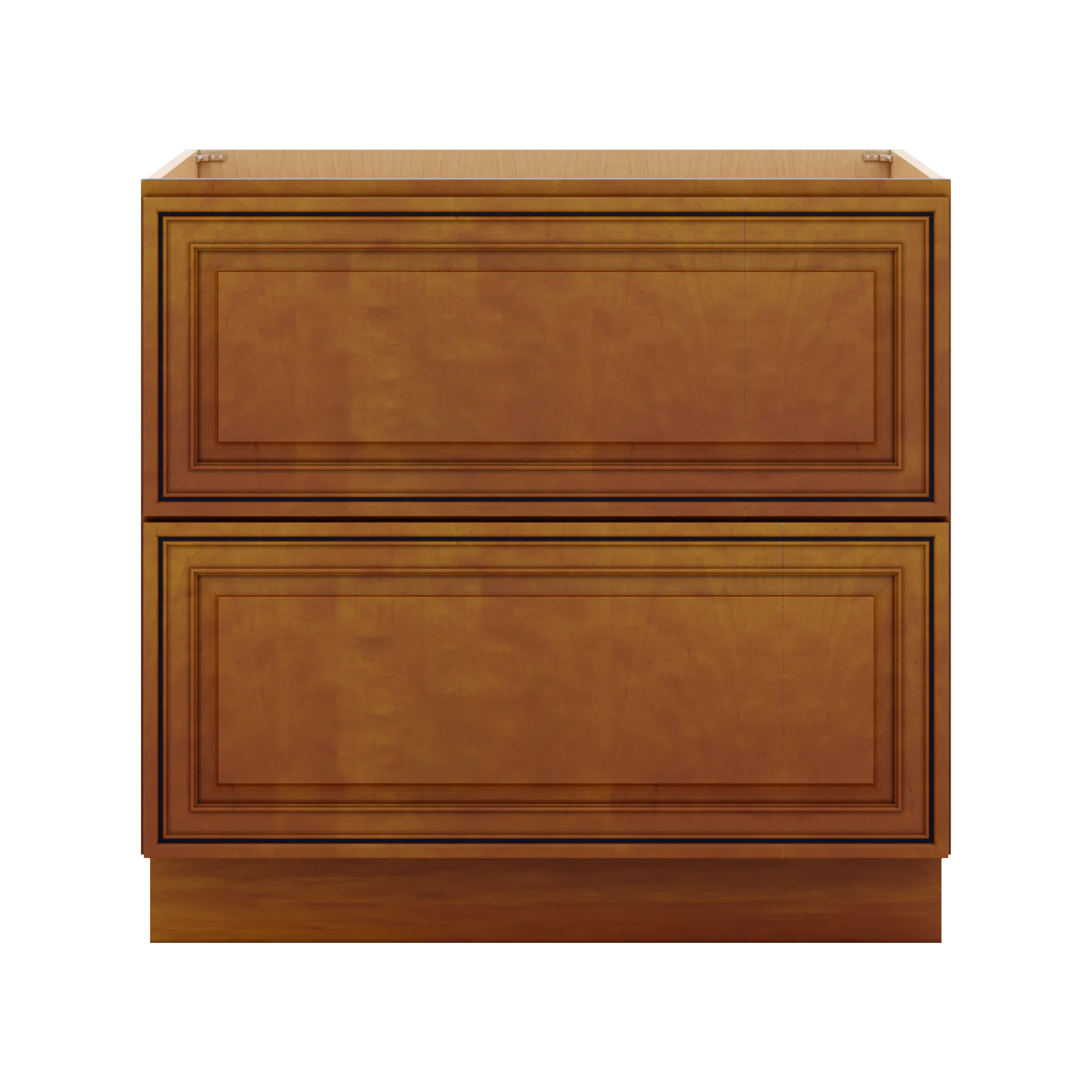 j k mocha glazed k10 base w 2 drawers 36 w