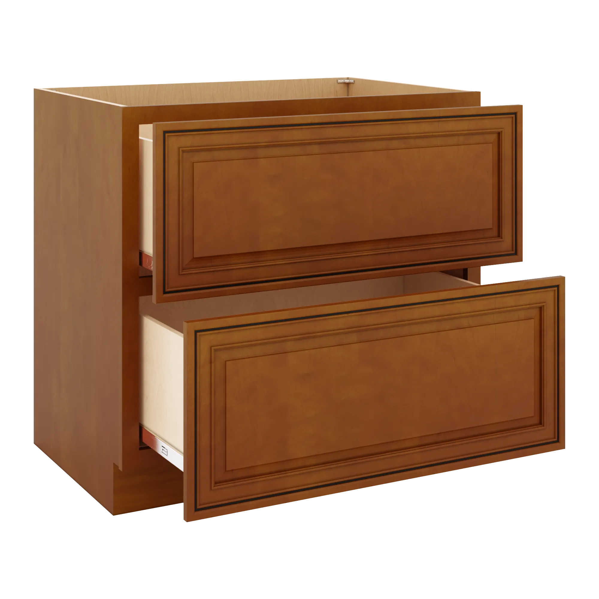 j k mocha glazed k10 base w 2 drawers 36 w