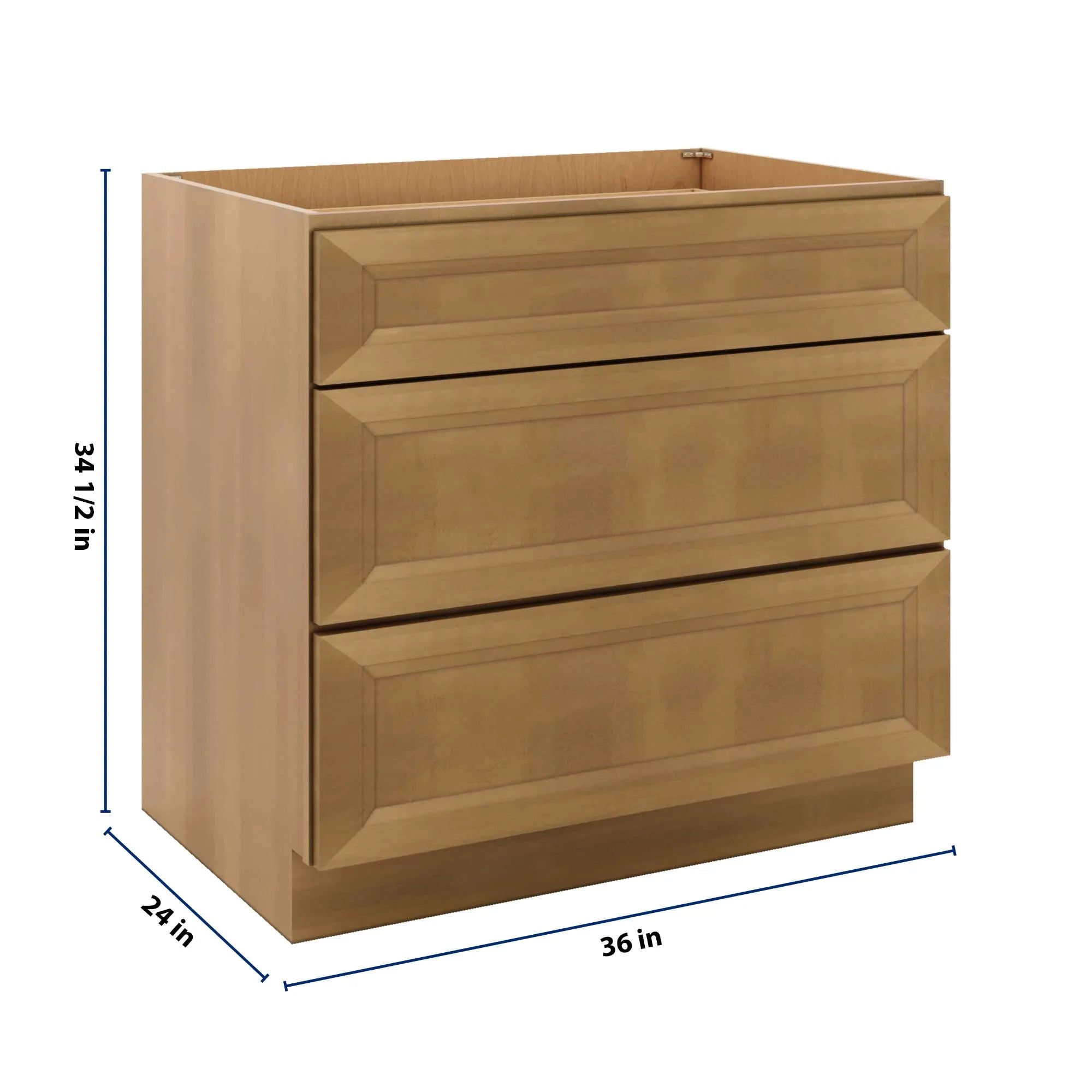 J&K Butterscotch B8 Base w/3 Drawers - 36" W