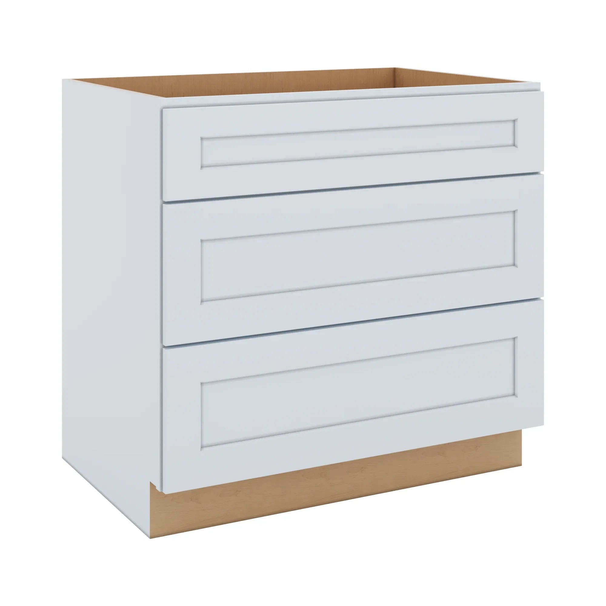 J&K White Shaker S8 Base w/3 Drawers - 36" W