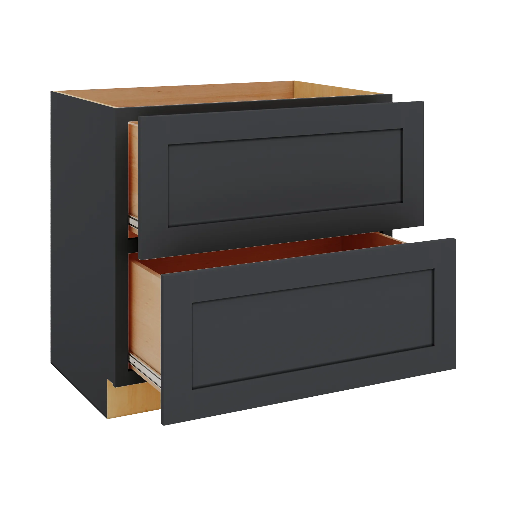 Modernform Cabinet Onyx Black Shaker 36" W X 34 1/2" H X 24" D  2 Drawer Base Cabinet