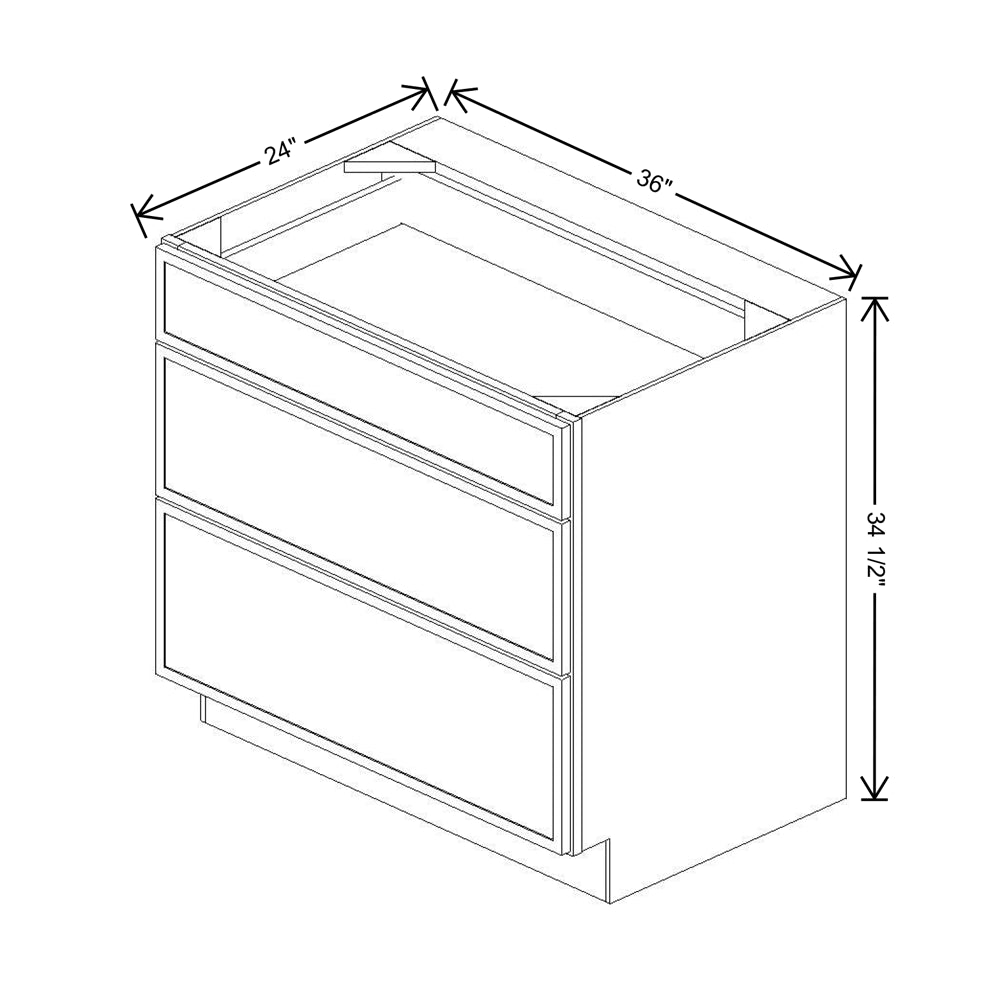 Cubitac Imperial Montclair Cashmere 36"W 3-Drawer Base Cabinet