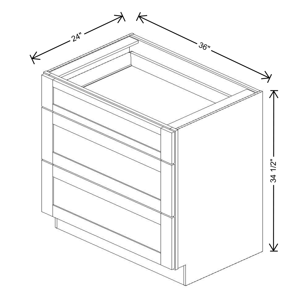 Fabuwood Allure Onyx Horizon  Drawer Base 36"W Shaker Cabinet