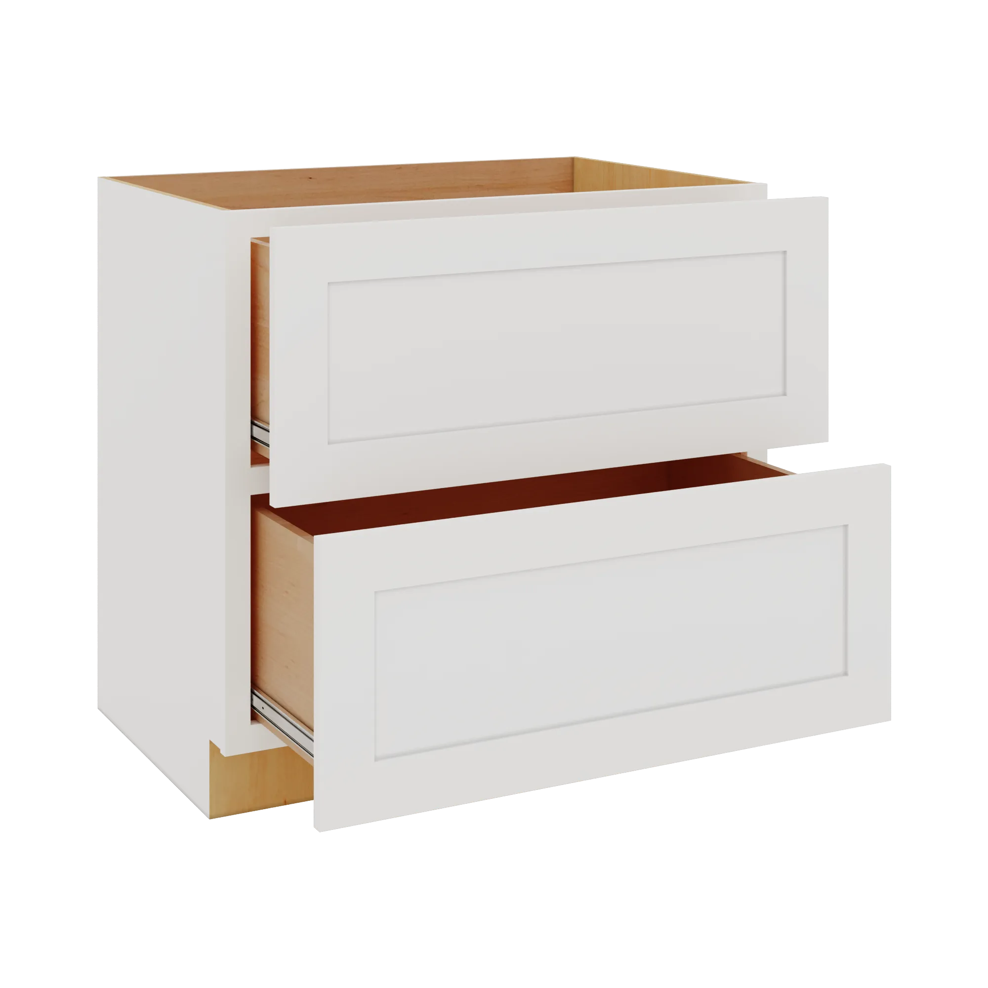 Modernform Cabinet White Shaker 36" W X 34 1/2" H X 24" D  2 Drawer Base Cabinet