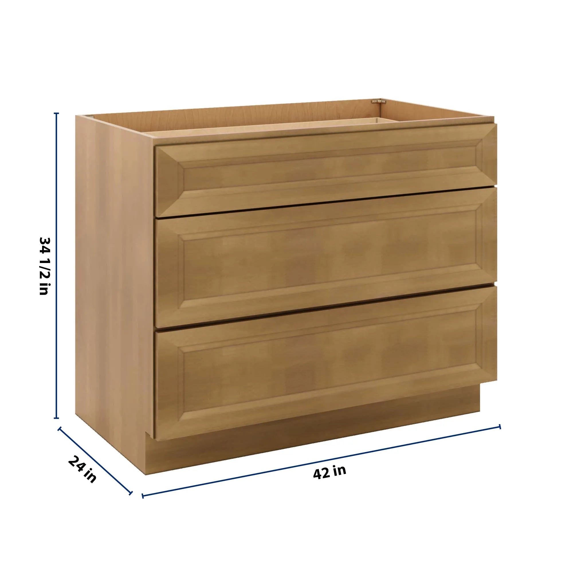 J&K Butterscotch B8 Base w/3 Drawers - 42" W