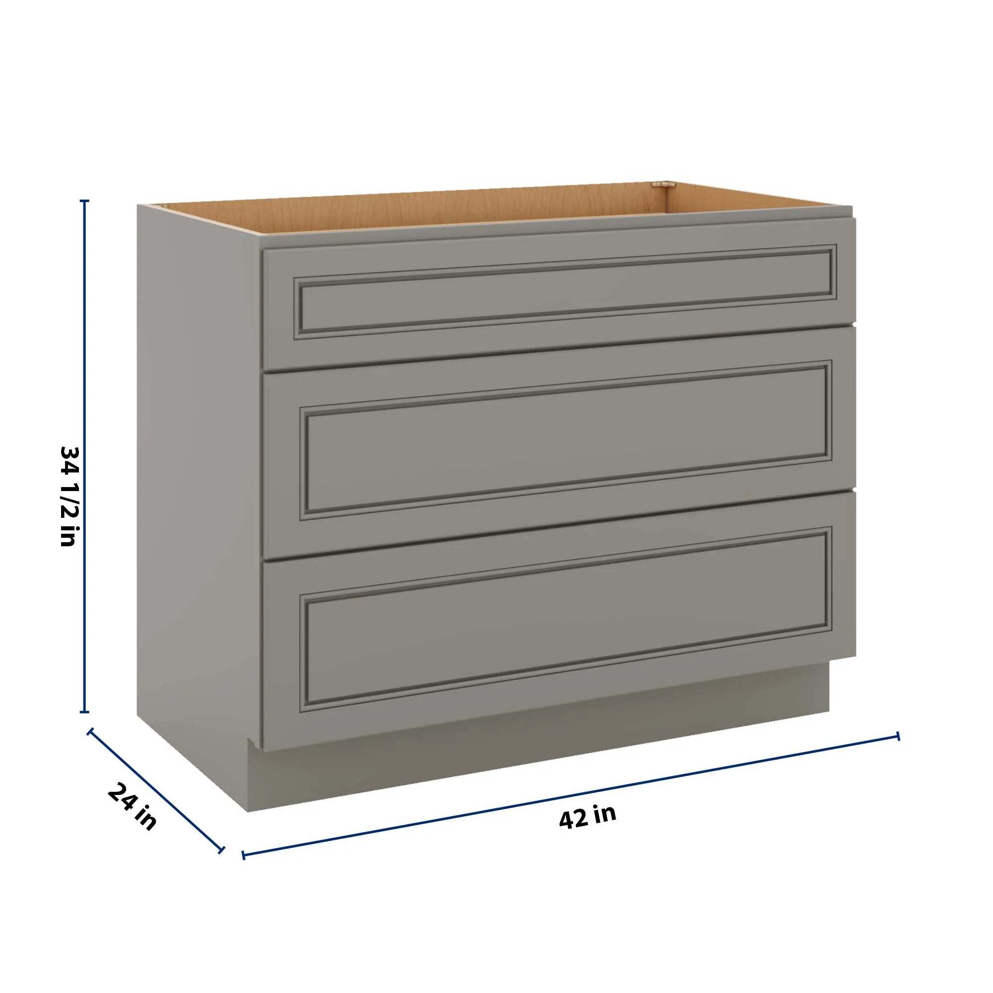 J&K Greige K3 Base w/3 Drawers - 42" W