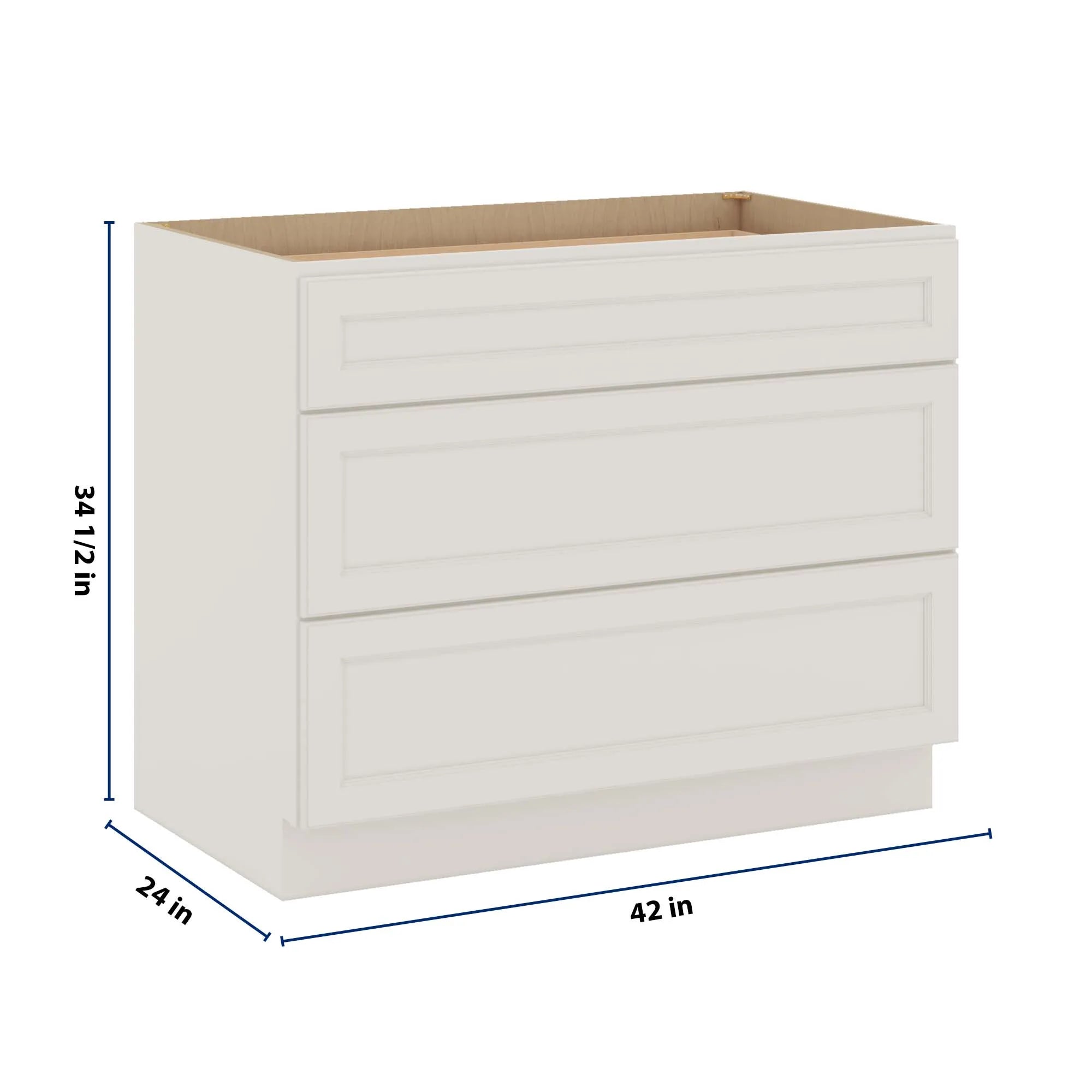 J&K Dove E1 Base w/3 Drawers - 42" W