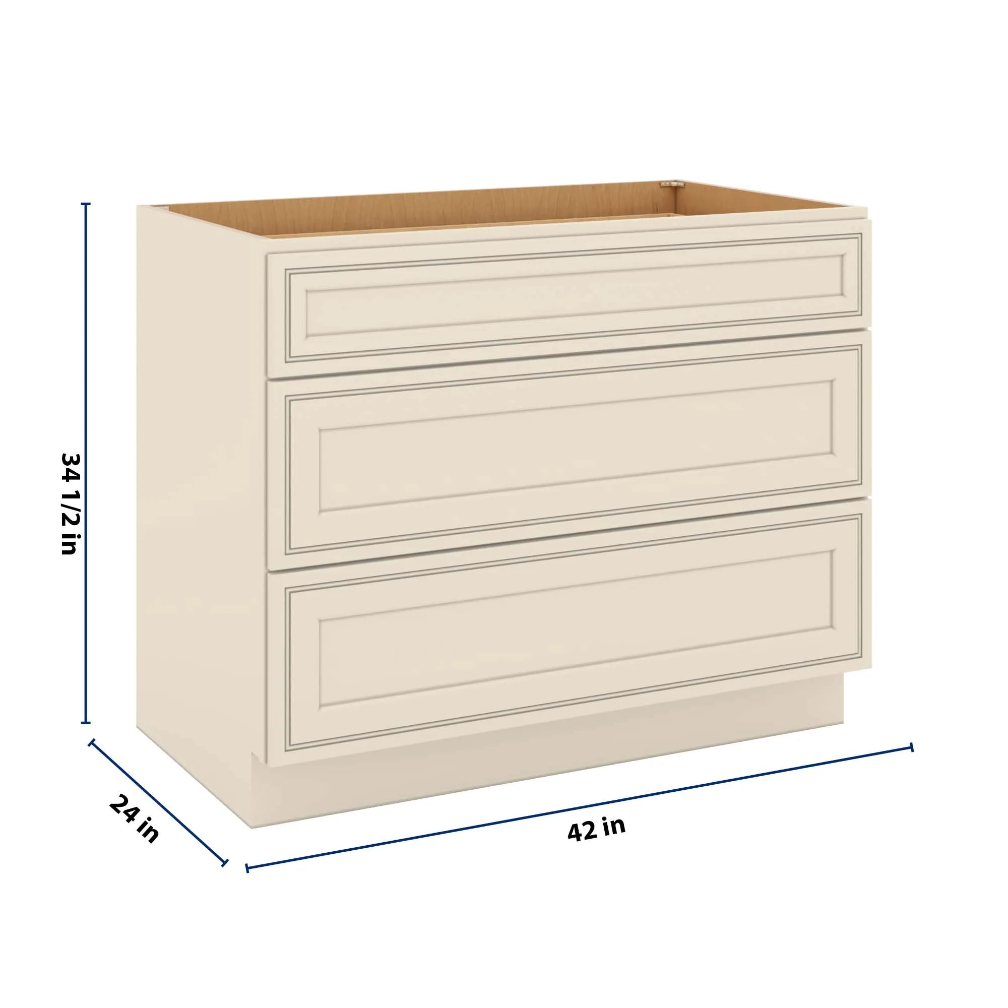 J&K Pearl Glazed H9 Base w/3 Drawers - 42" W