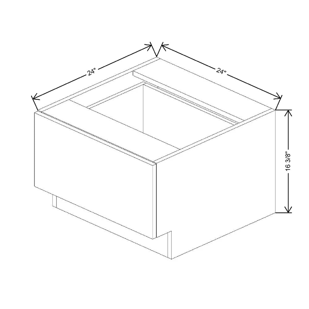 8" H X 24" D Bench Seat Cabinet