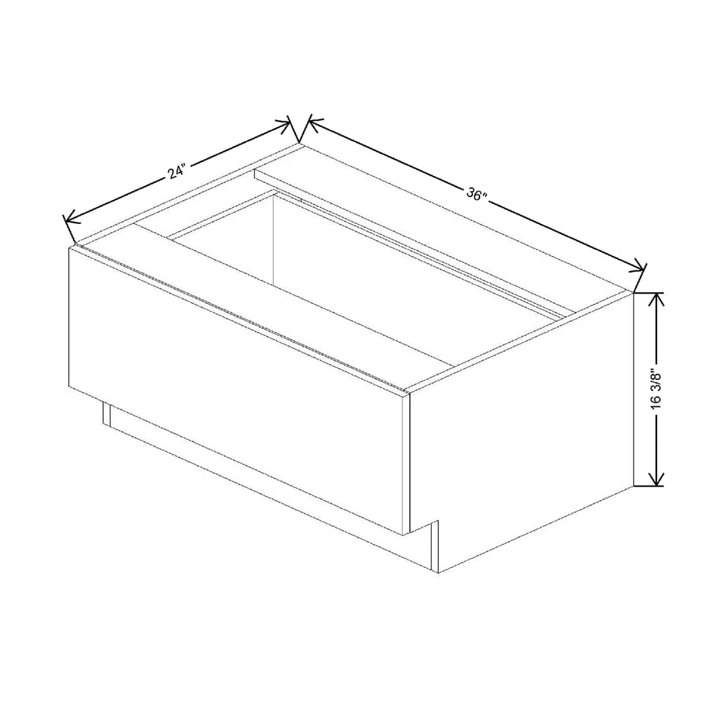 8" H X 24" D Bench Seat Cabinet