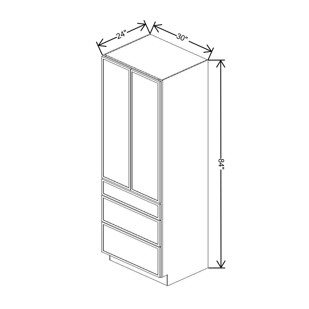 Cubitac Imperial Artisan Silk 30"W X 84"H 3-Drawer Utility Cabinet