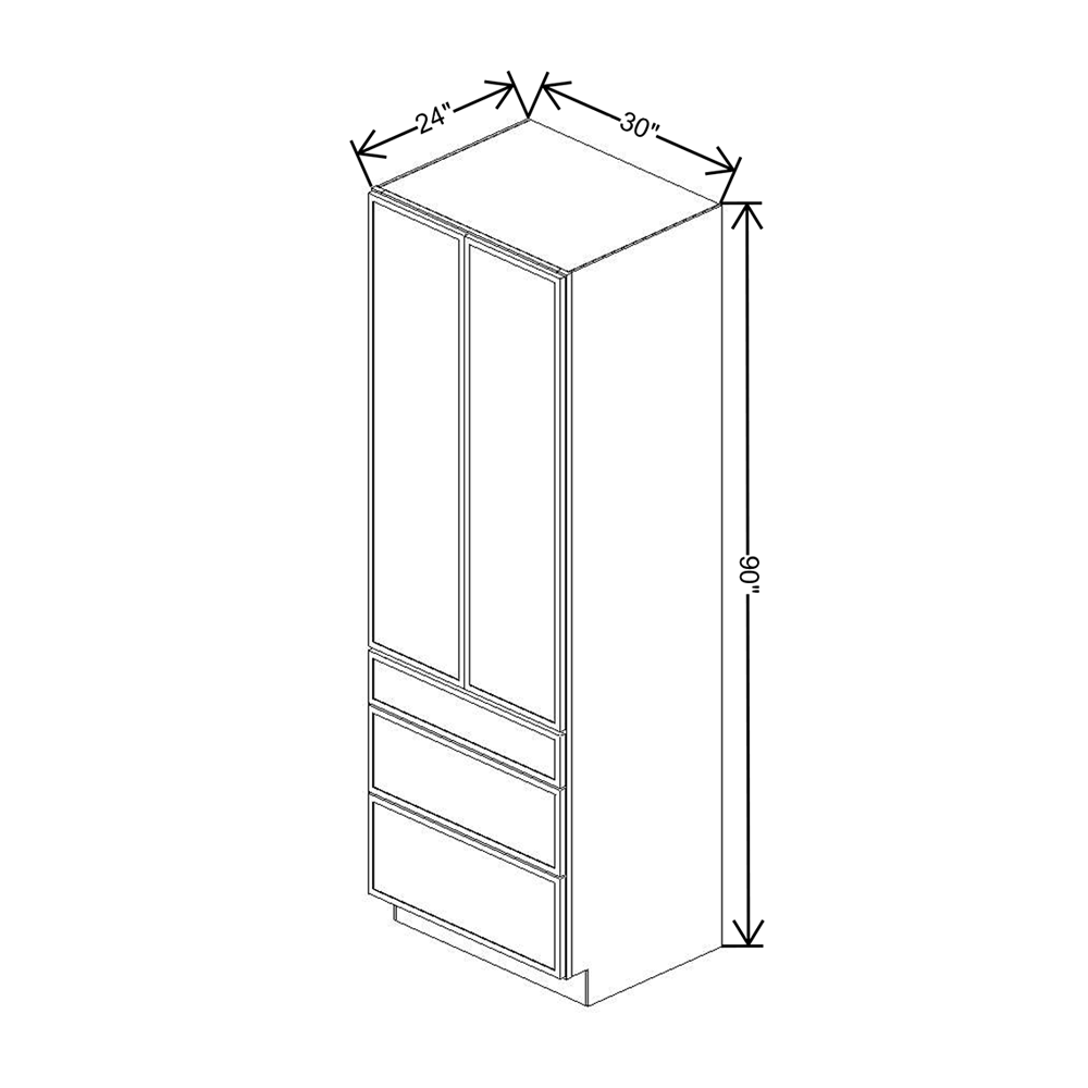 Cubitac Imperial Artisan Moss 30"W X 90"H 3-Drawer Utility Cabinet