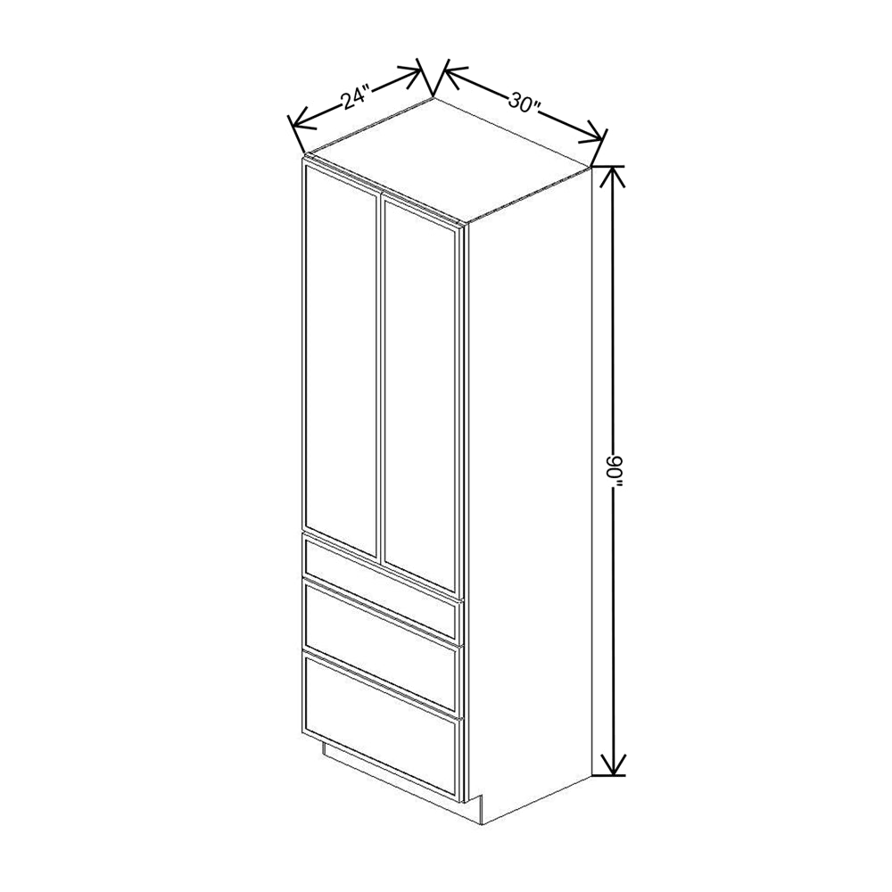 Cubitac Imperial Artisan Silk 30"W X 90"H 3-Drawer Utility Cabinet