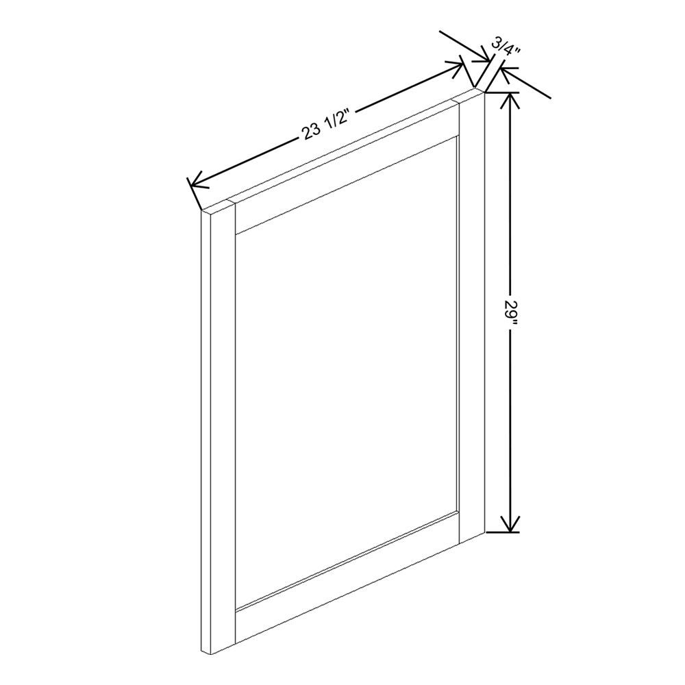 Wolf Classic Dartmouth Dark Sable Stain Decorative End Panel-Full Overlay 3/4"W X 29"H X 23 1/2"D