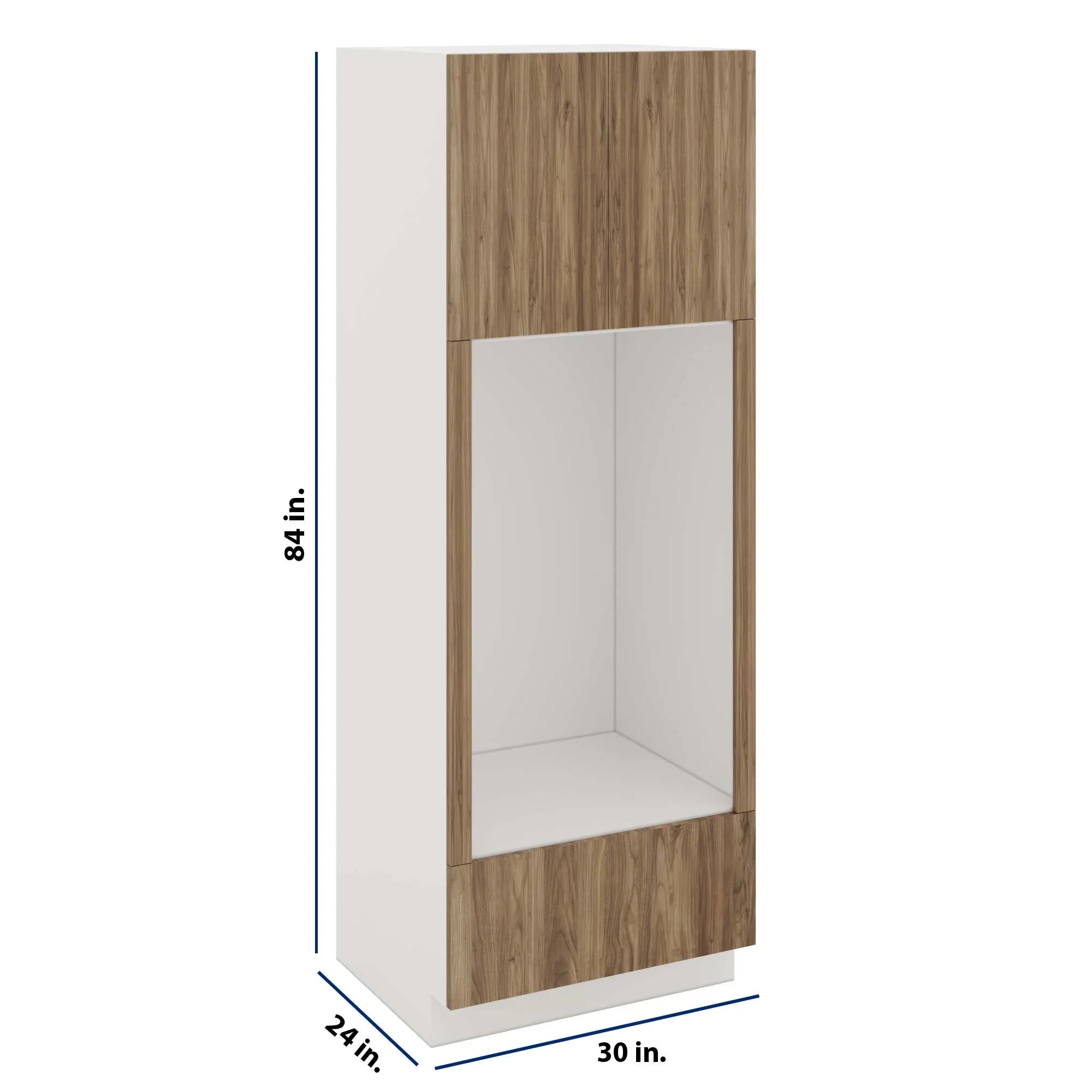 Modernform Cabinet Walnut 30" W X 84" H X 24" D Tall Double Oven Cabinet