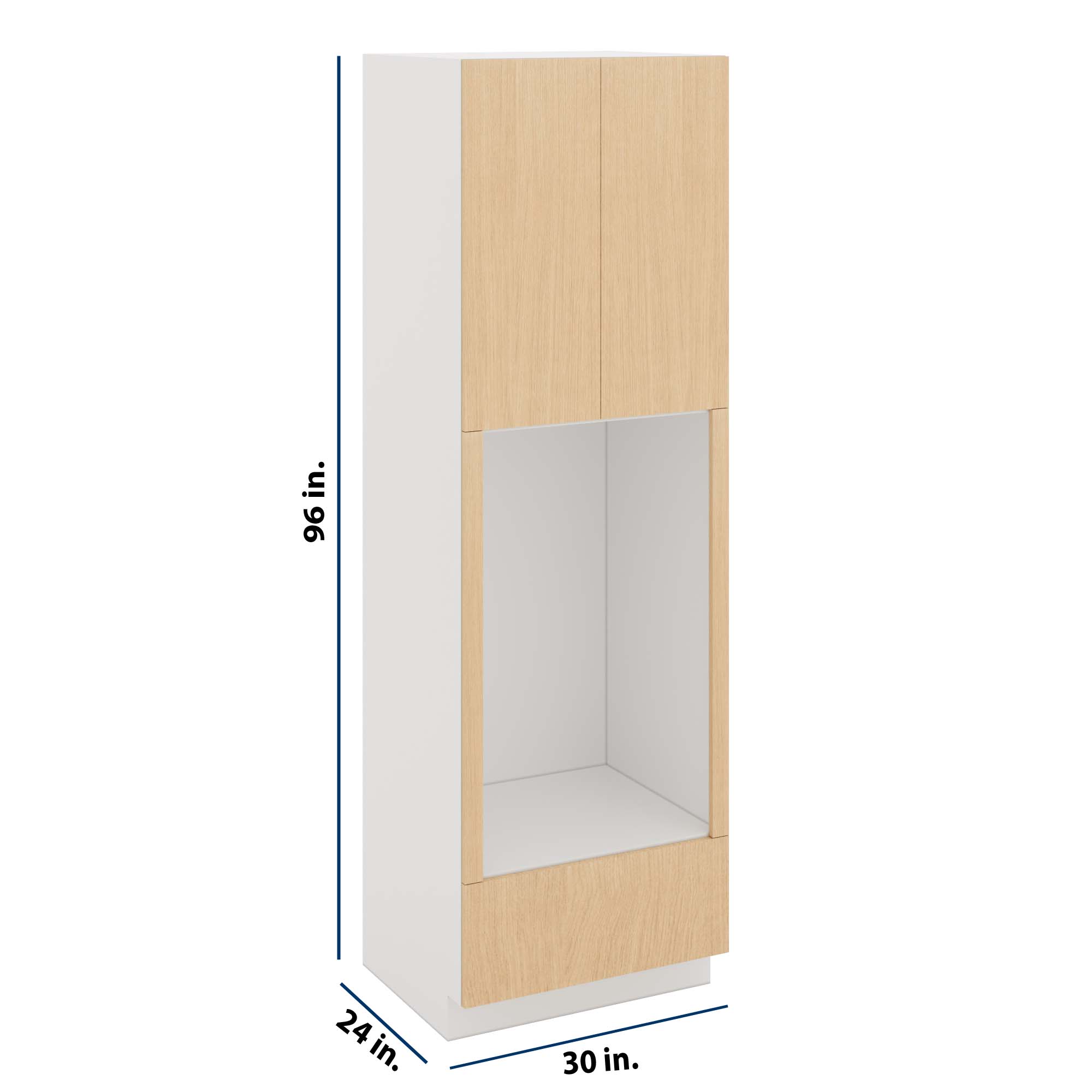 Modernform Cabinet Natural Oak 30" W X 96" H X 24" D Tall Double Oven Cabinet