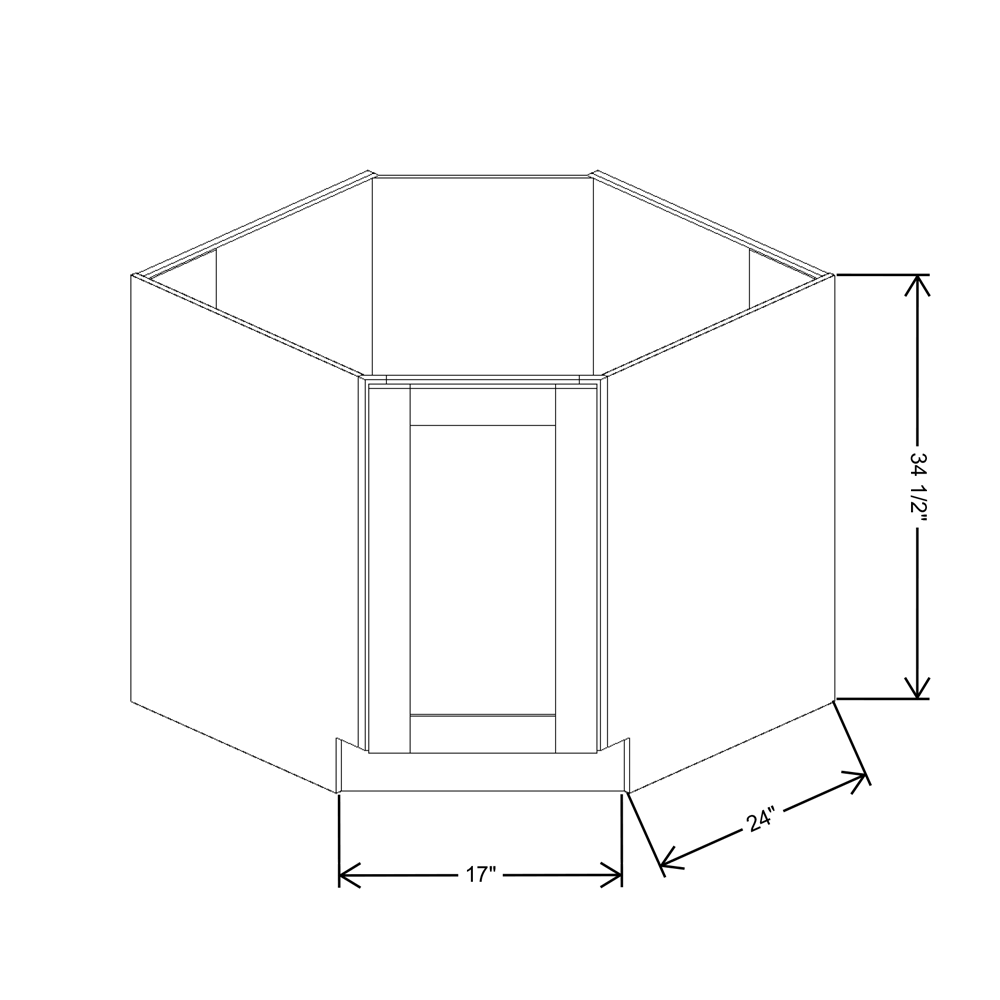 Fabuwood Quest Metro Frost 36"W Corner Sink Base Full Door