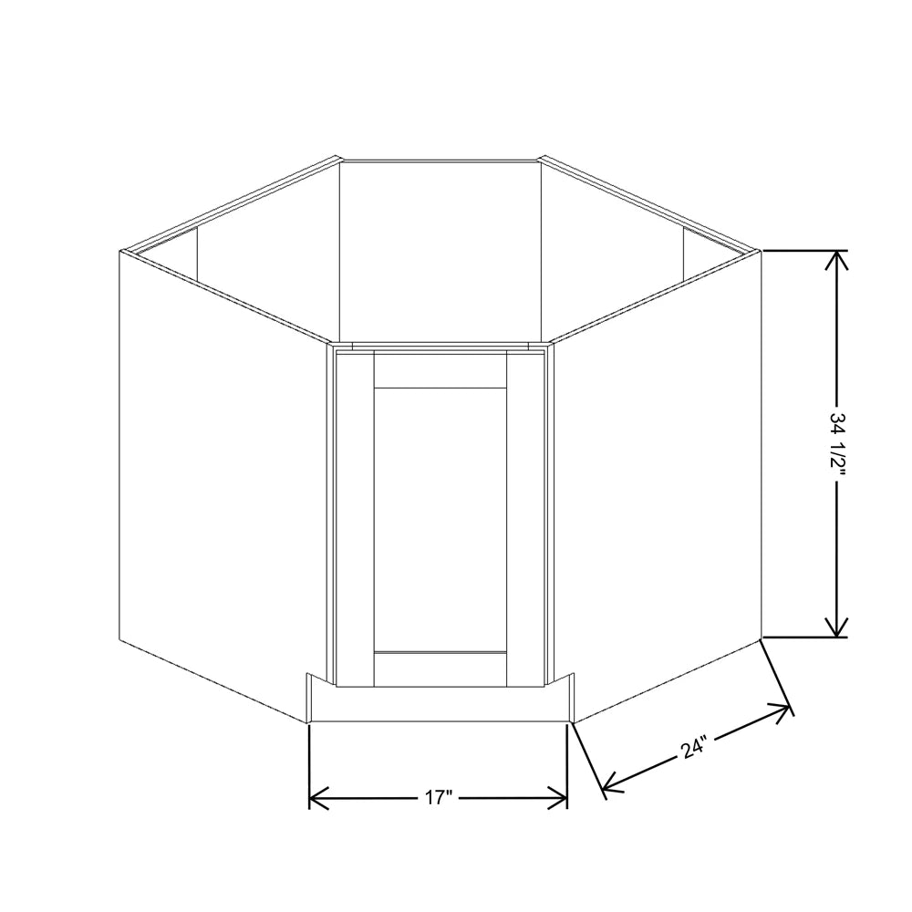 Fabuwood Allure Fusion Timber 36" W X 34 1/2" H X 24" D Corner Full Height Door Sink Base Cabinet