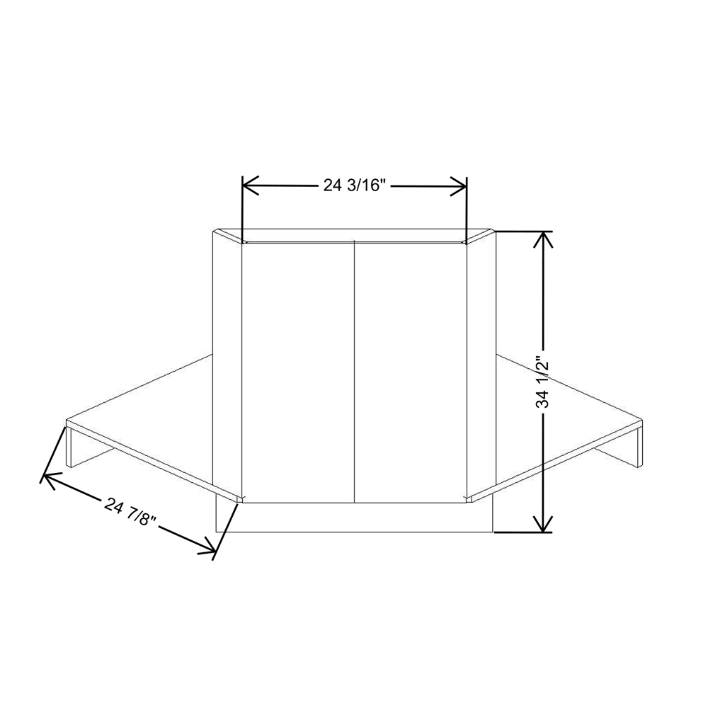 Fabuwood Illume Catalina Olmo 3 42"W Corner Sink Front