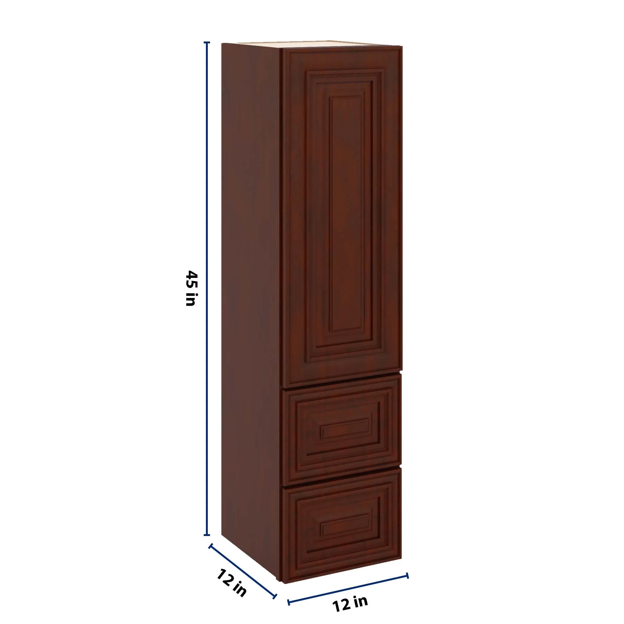 J&K Mahogany J5 Vanity Counter Linen 12" W x 45" H x 12" D