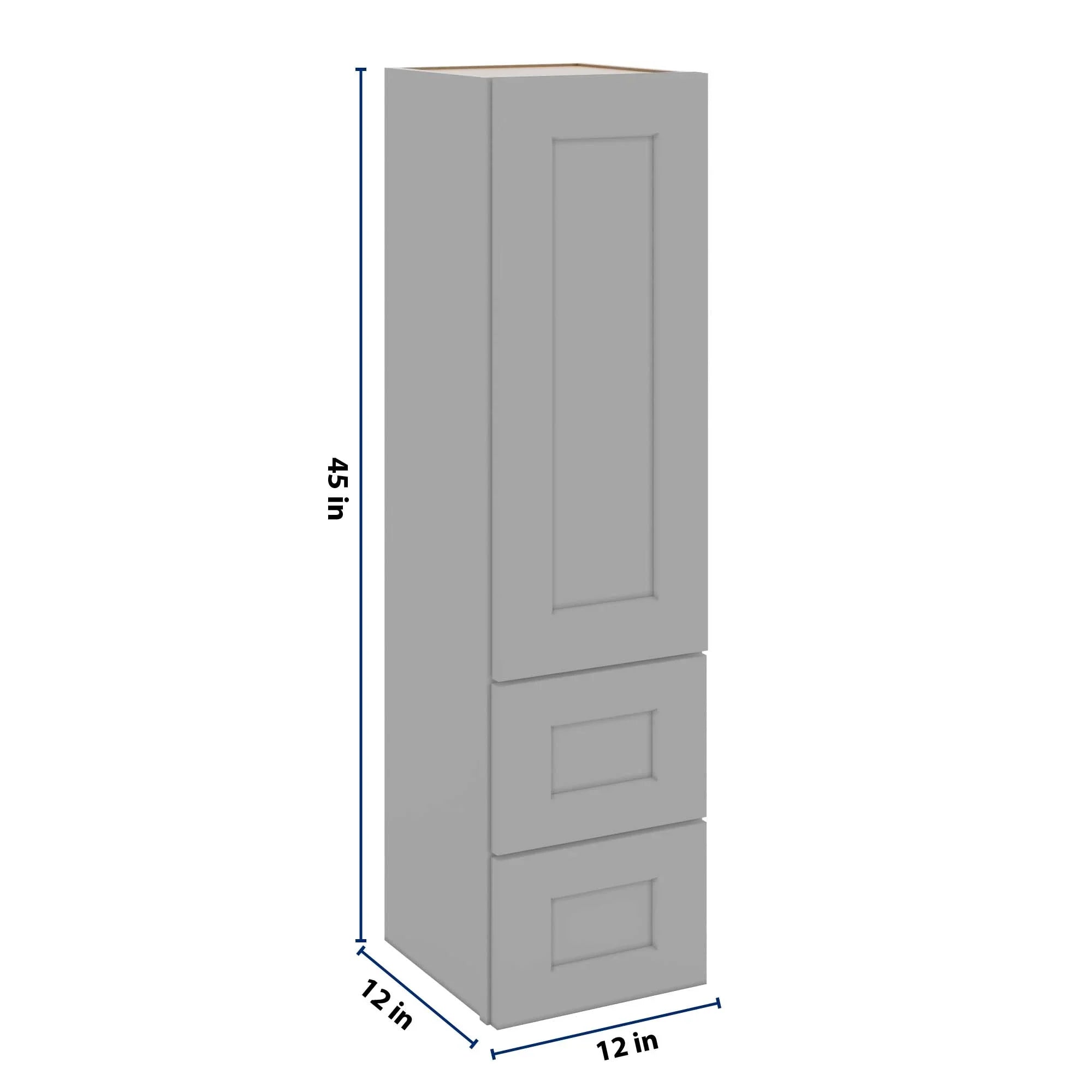 J&K Castle Grey S5 Vanity Counter Linen 12" W x 45" H x 12" D