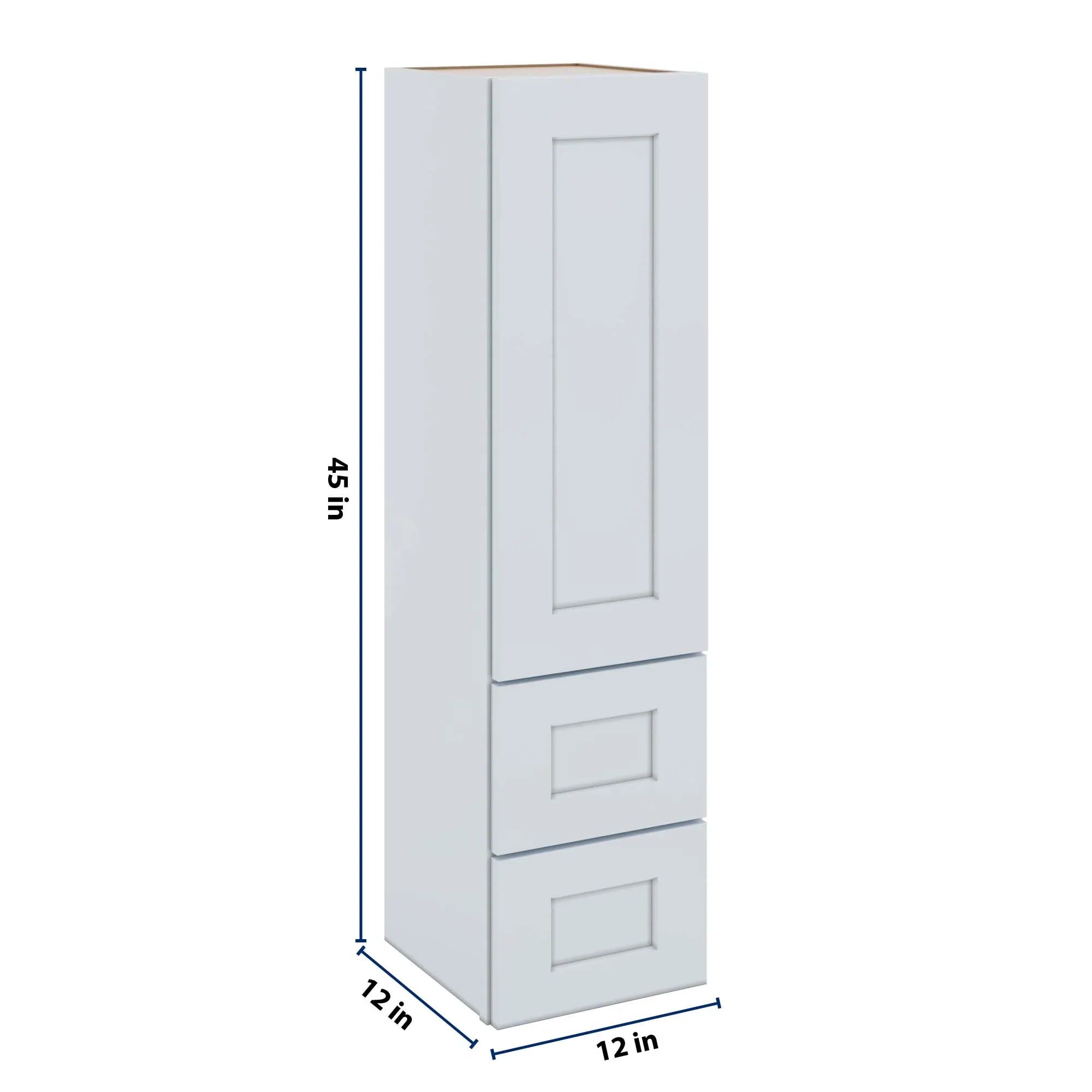 J&K White Shaker S8 Vanity Counter Linen 12" W x 45" H x 12" D