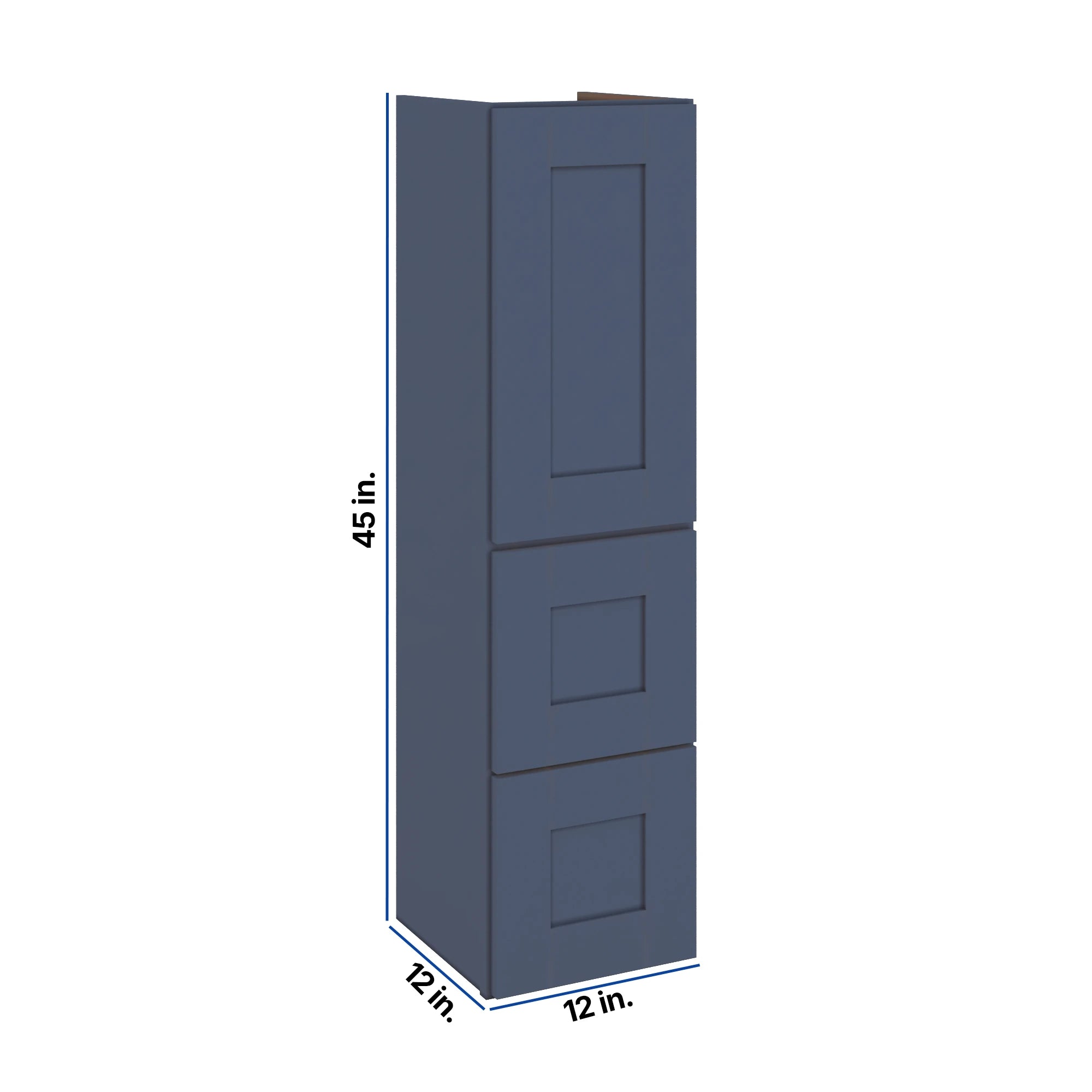 Modernform Cabinet Signature Blue 12" W X 45" H X 12" D Vanity Countertop Linen Cabinet